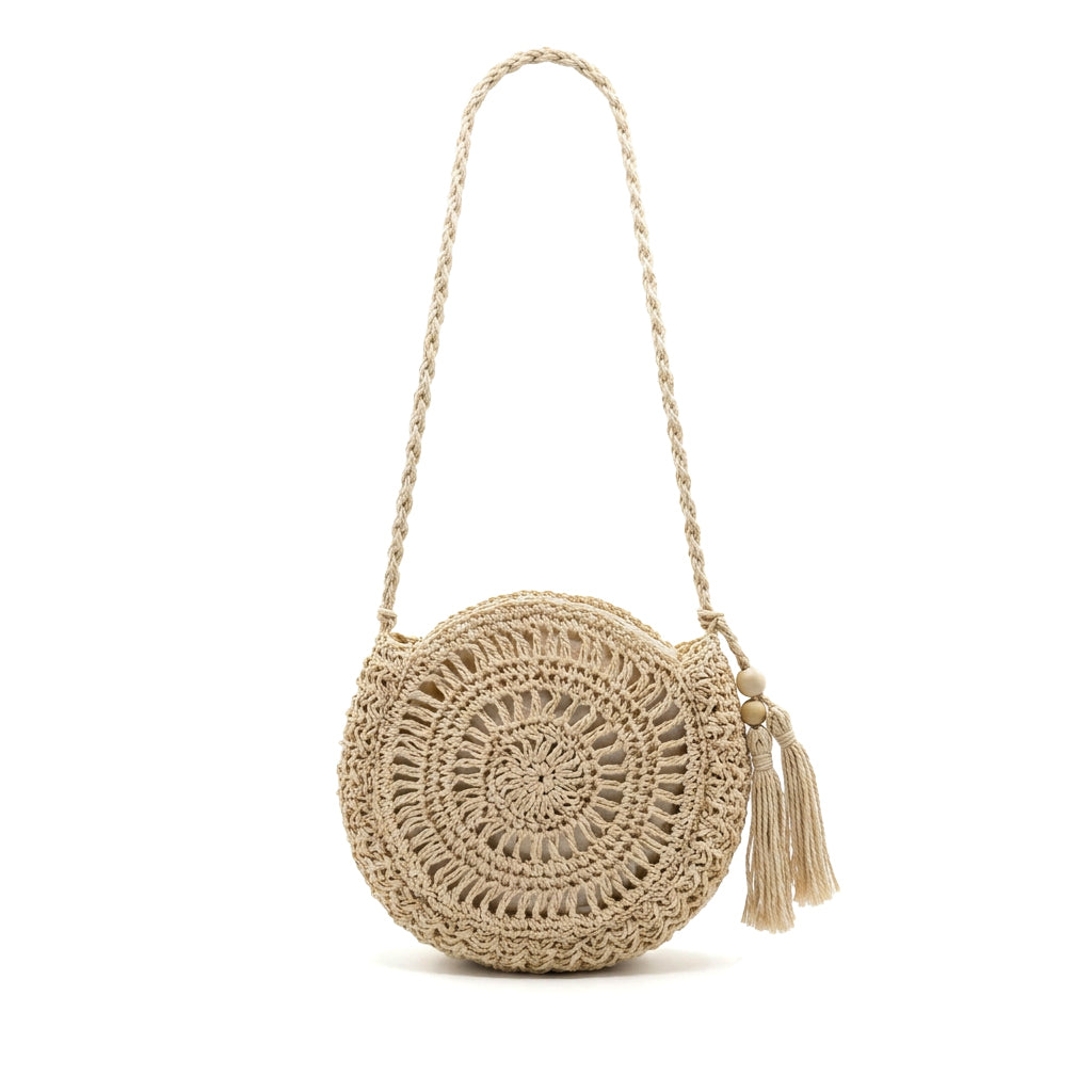 Woven crossbody bag - Soleya Camel