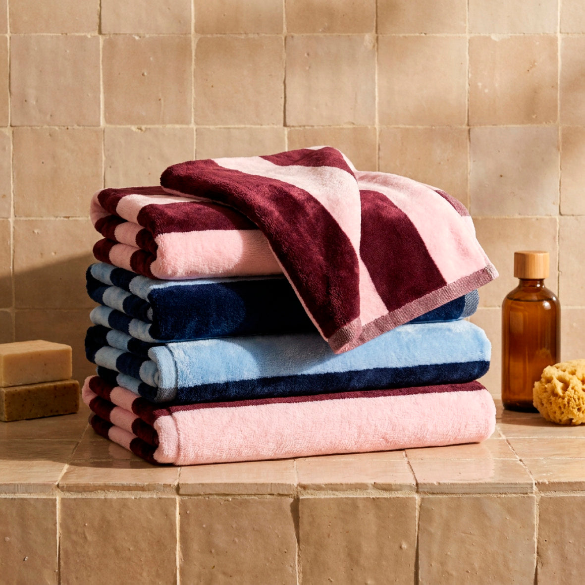 Hand towel cotton velvet - Bastin - 2 x (50 x 90 cm)