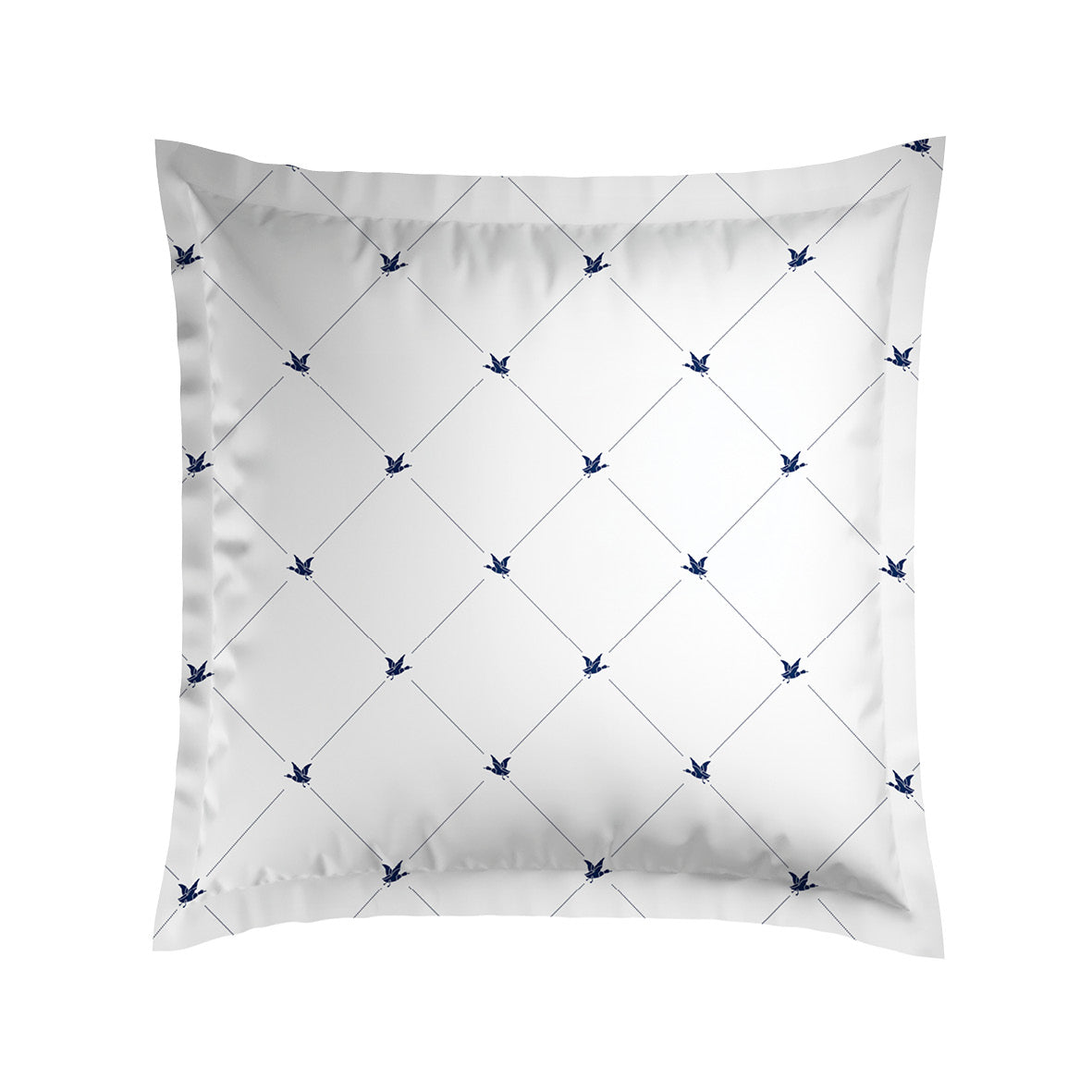 Pillowcase cotton satin - Ligne atlantique Blue / White