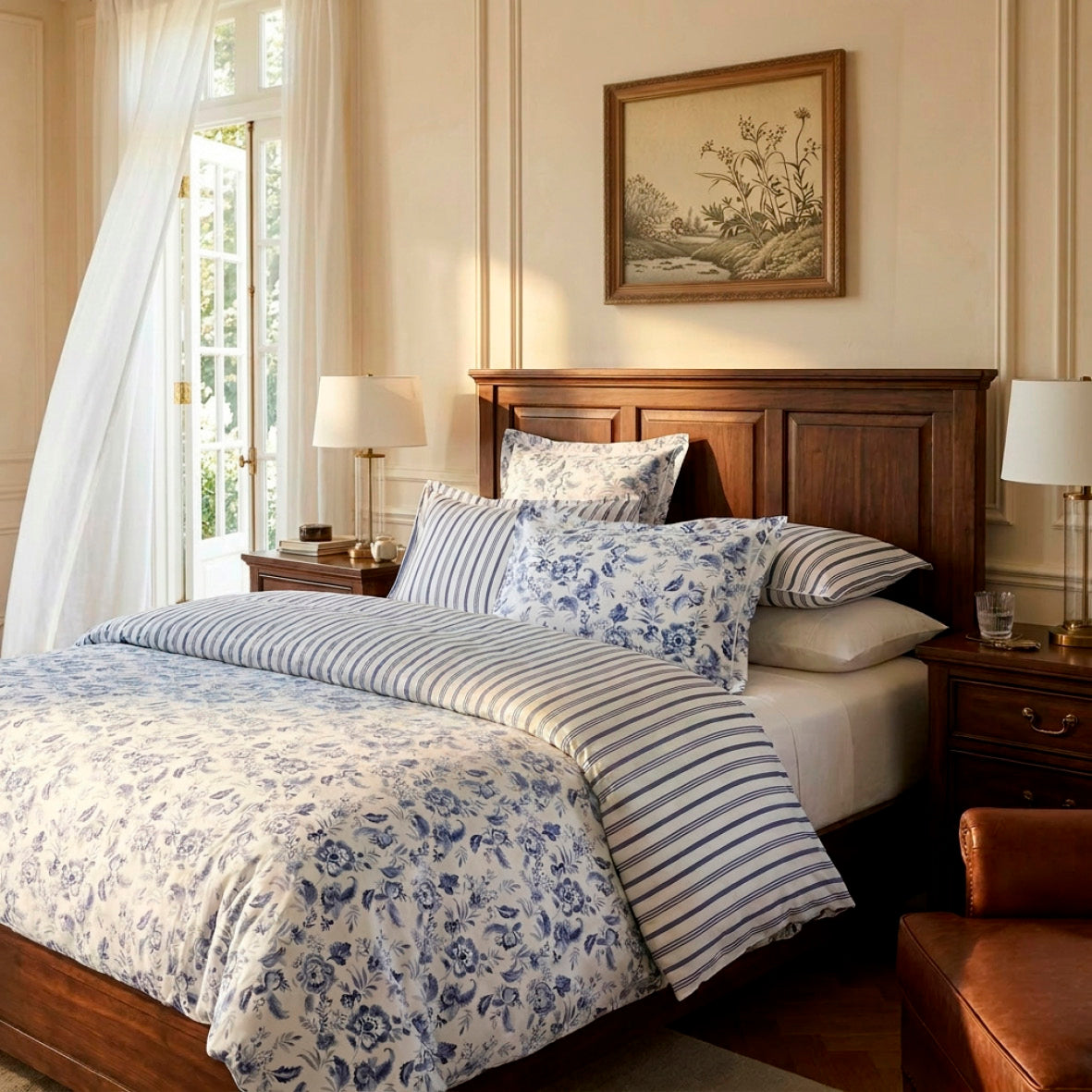 Flat sheet cotton satin - Claire White