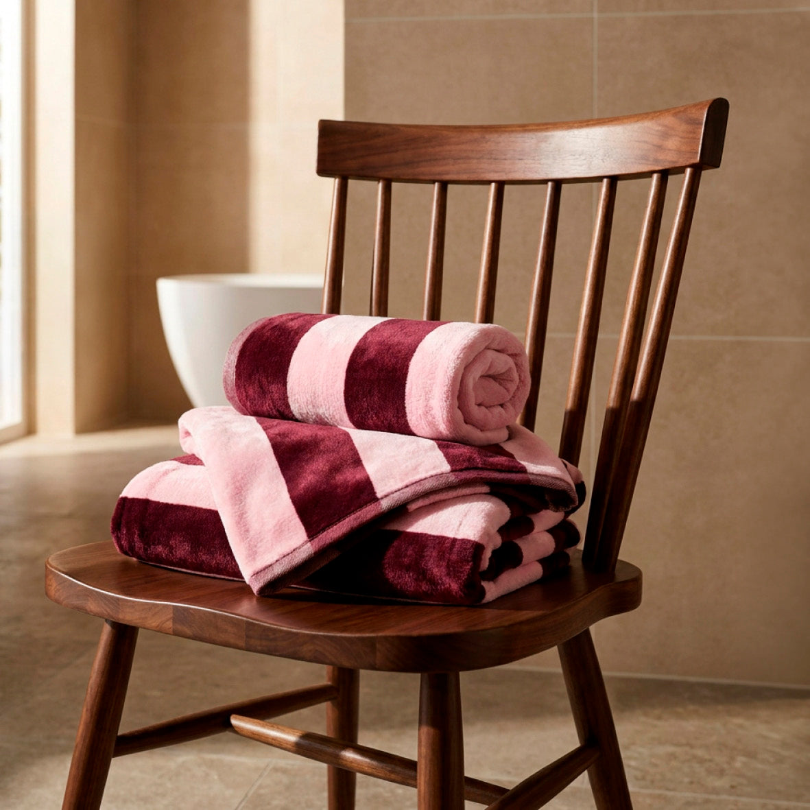 Bath towel cotton velvet - Bastin - 2 x (70 x 135 cm)