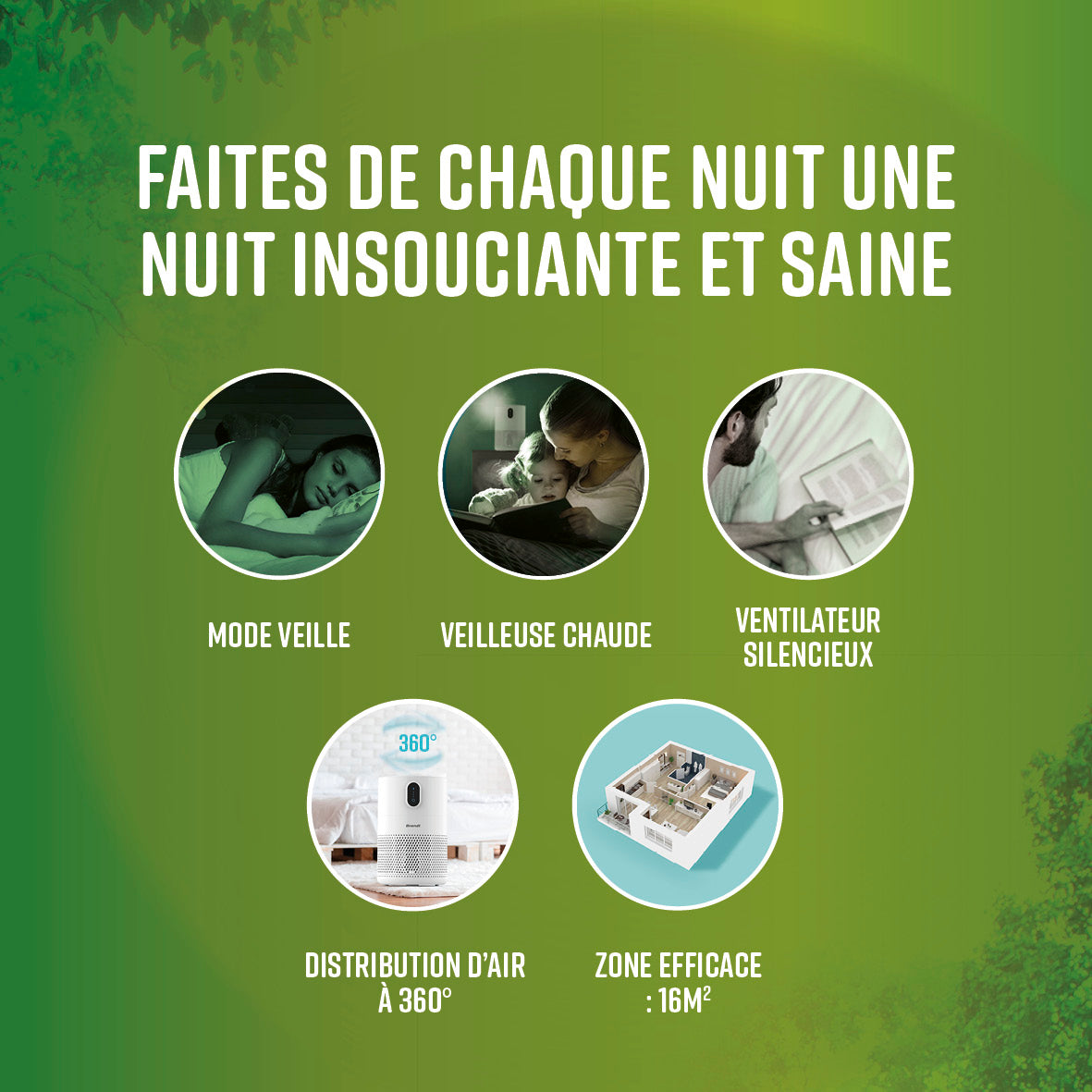 Air Purifier with 3 layer HEPA filter white