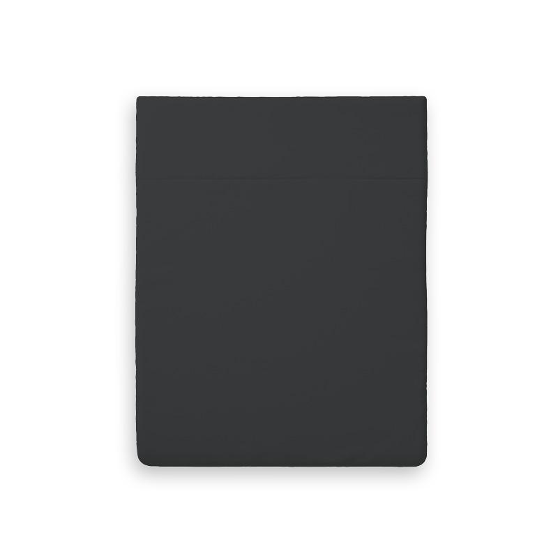 Flat sheet cotton satin Uni Dark grey - 240 x 300cm
