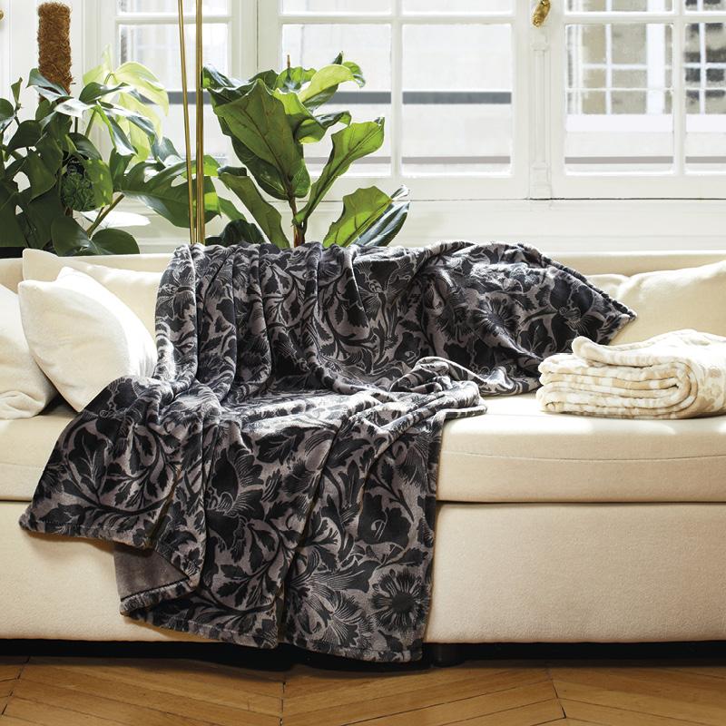 Plaid Arabesque Anthracite - 130 x 160 cm