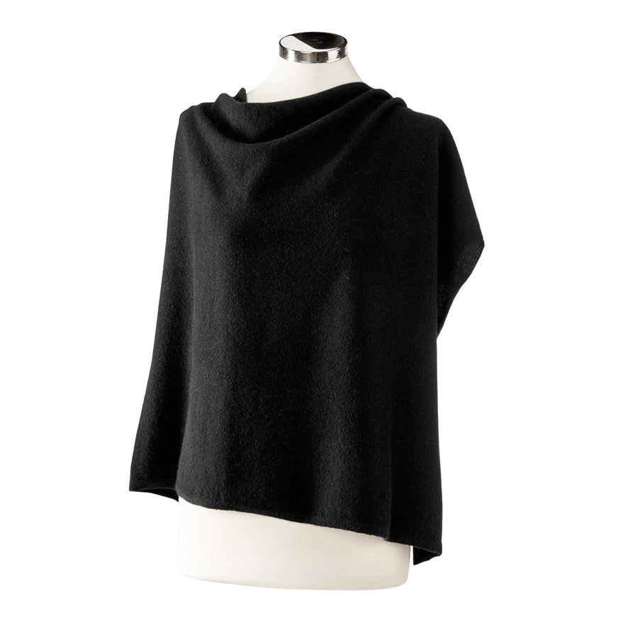 Poncho cashmere - Black