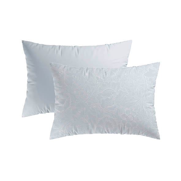 Pillowcase(s) satin cotton - Jardin D'hiver Pearl grey 50 x 80 cm