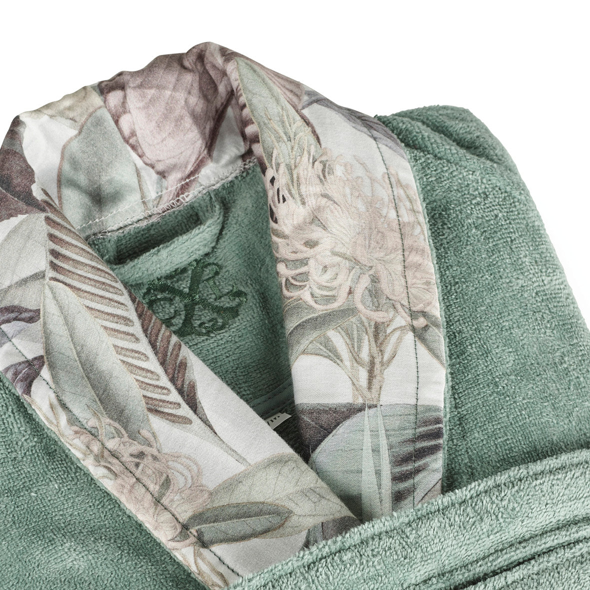 Bathrobe with shawl collar Garden Green - S / M