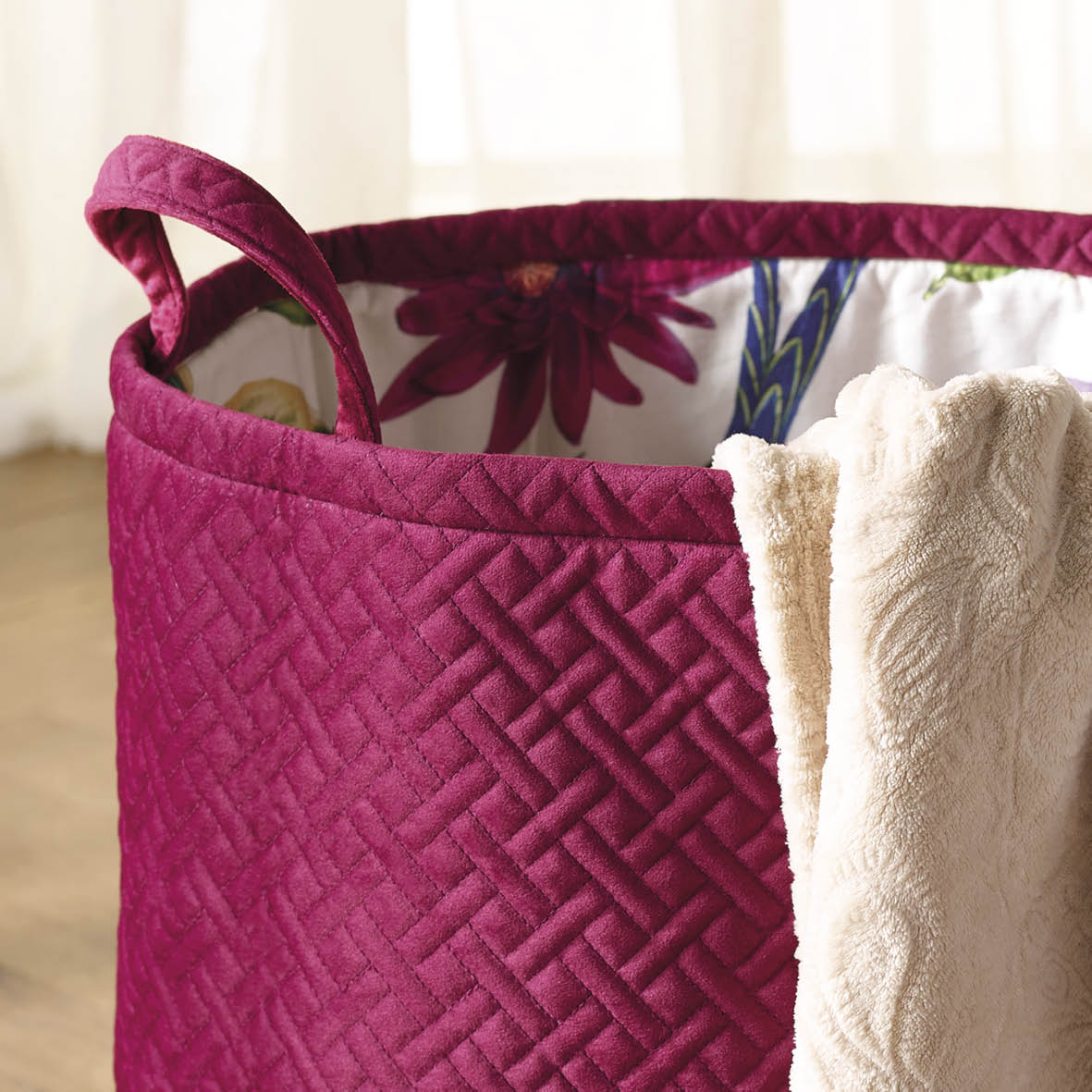 Laundry basket - Jardin Tropical Burgundy