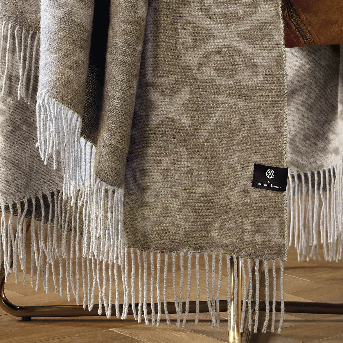 Woven plaid - Signature taupe: 130 x 180 cm