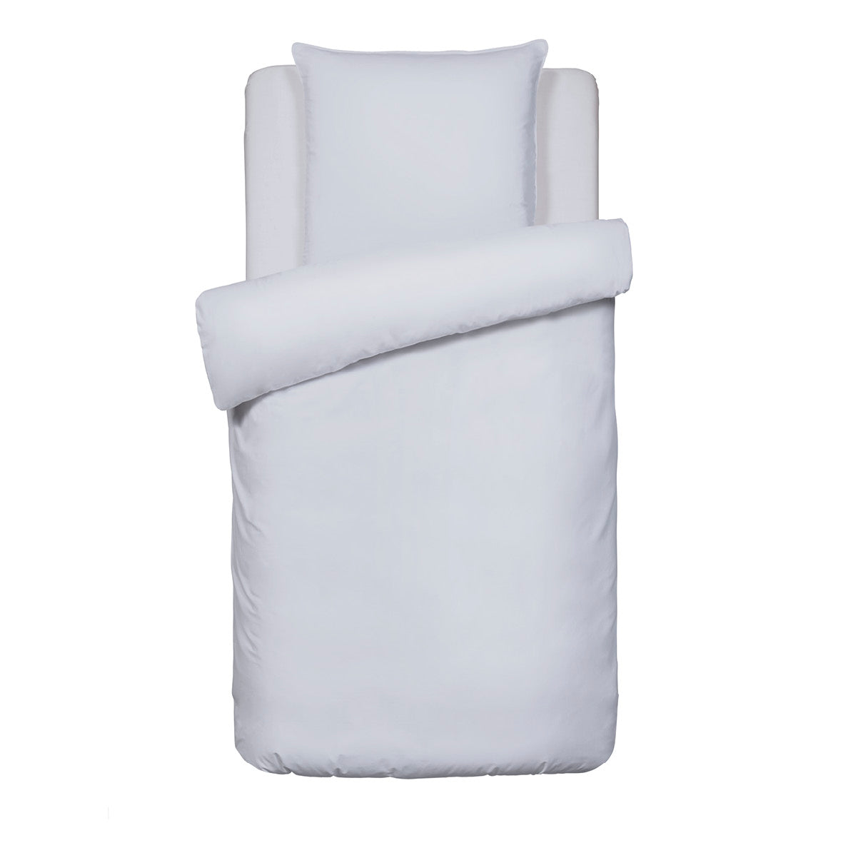 Duvet cover + pillowcase(s) cotton satin - Uni pearl grey 135 x 200 cm + 1 x (80 x 80 cm)