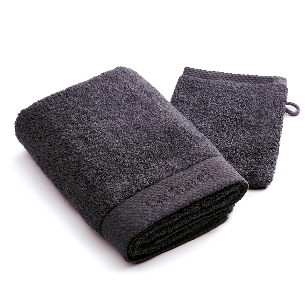Hand towel + washcloth Dark grey - 50 x 100 / 15 x 21 cm
