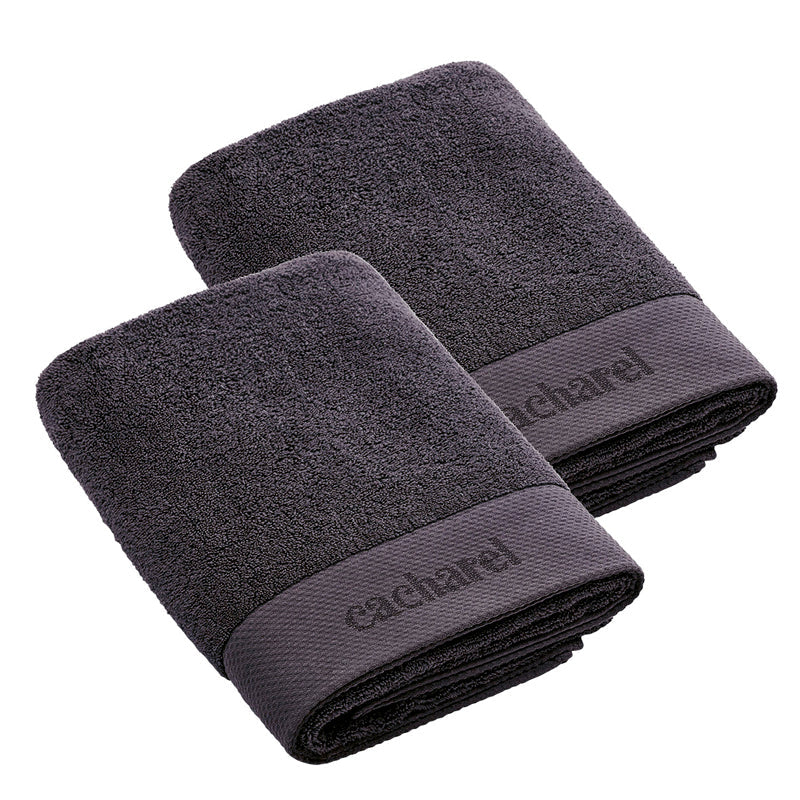 Set of 2 hand towels Dark grey - 50 x 100 cm
