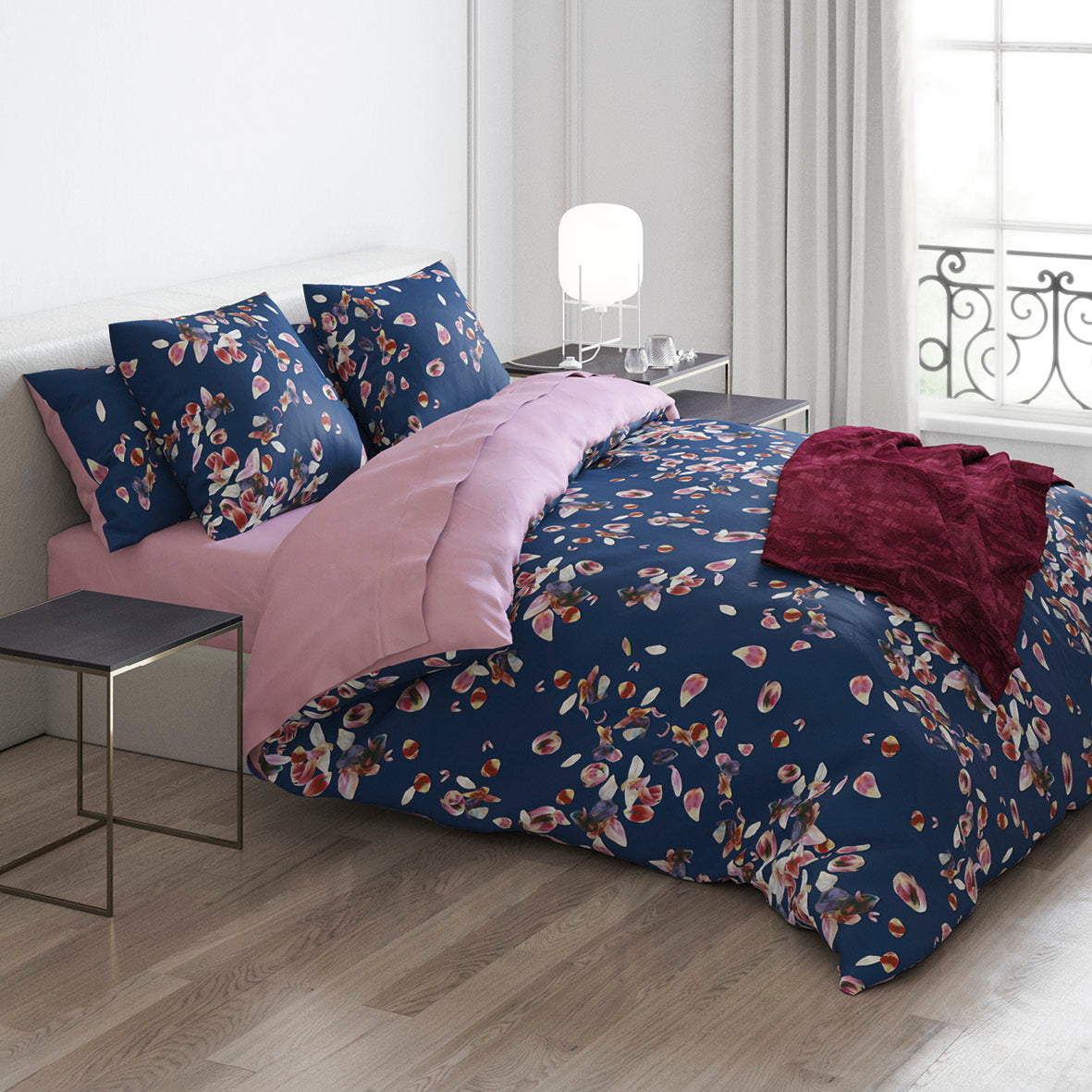 Set of 2 pillowcases cotton satin - Aurore Pink