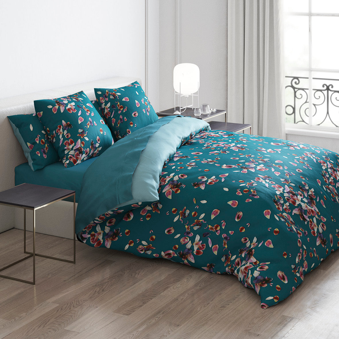 Set of 2 pillowcases cotton satin - Aurore Green