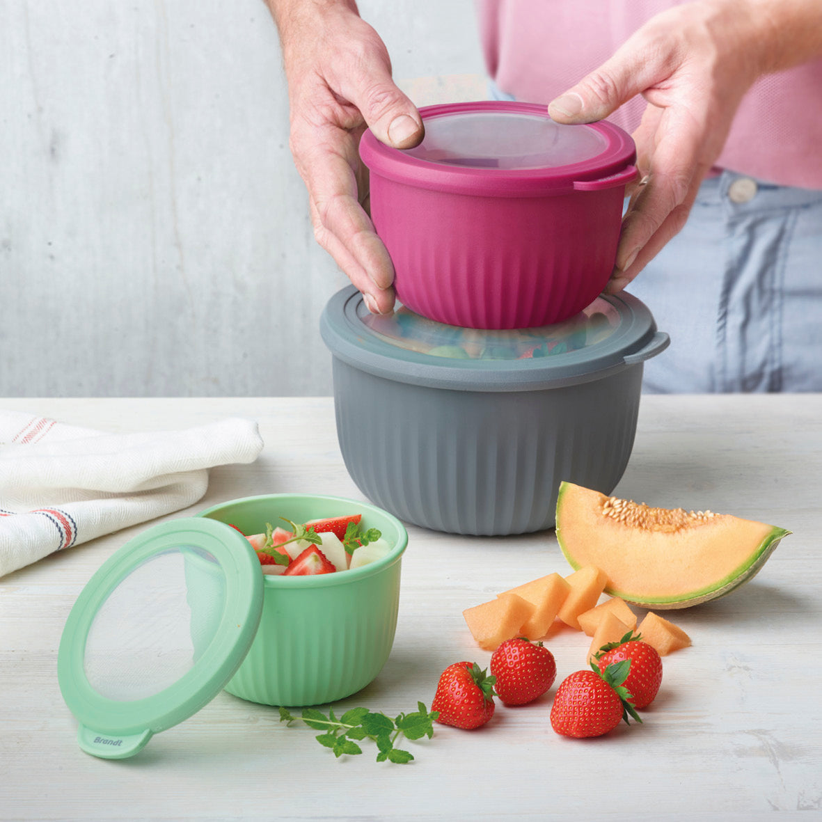 4 Plastic bowls food keeper in PP - Low
