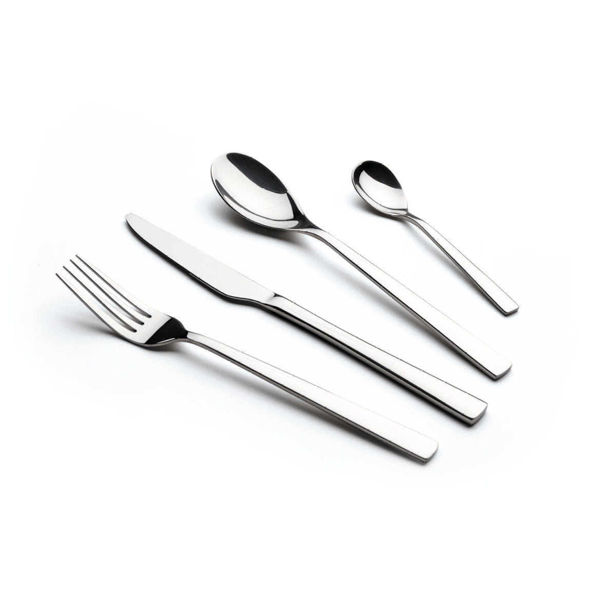 Cutlery box 24 pcs for 6 people in a shiny stainless steel - Silver mirror