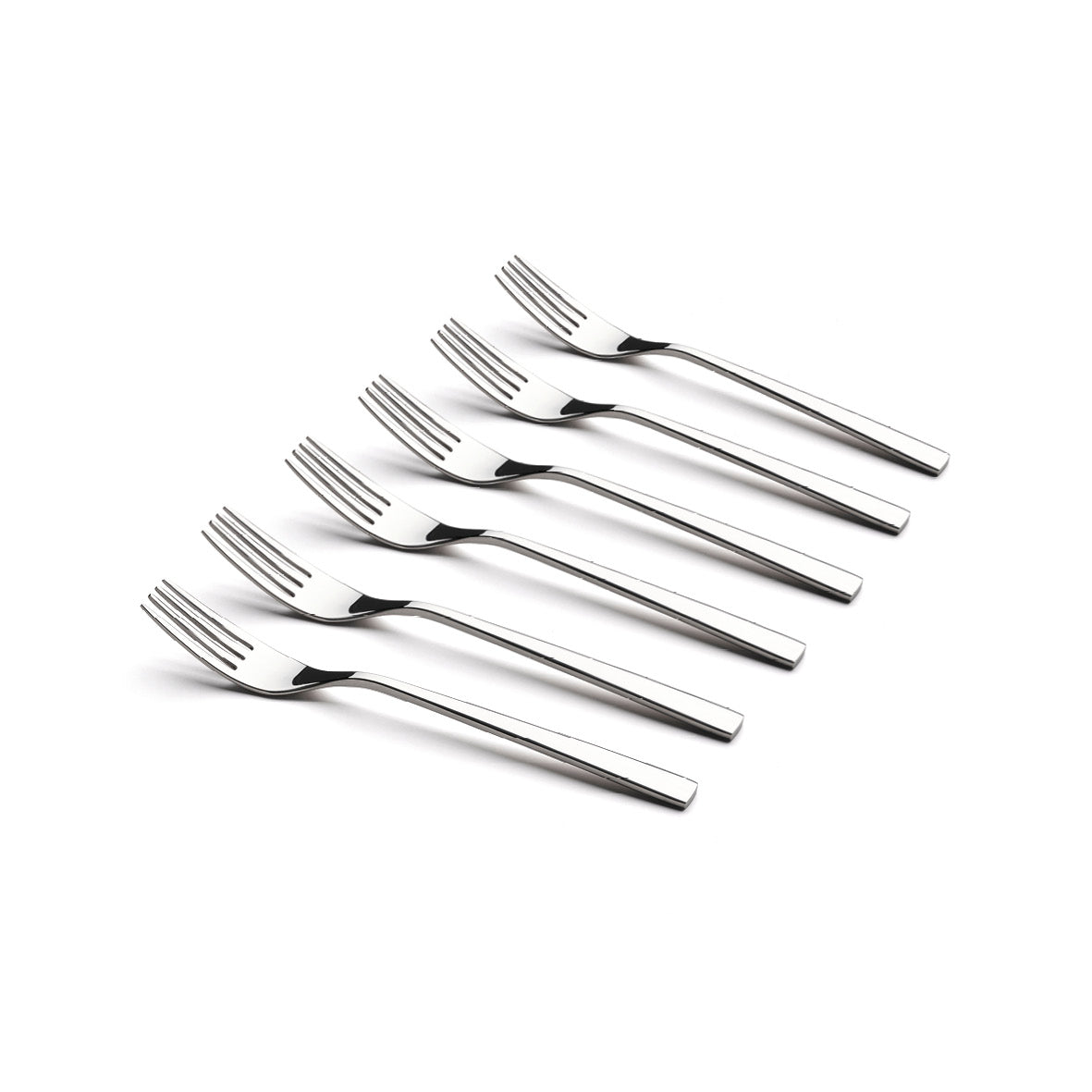 Set of 6 dessert forks - Silver mirror