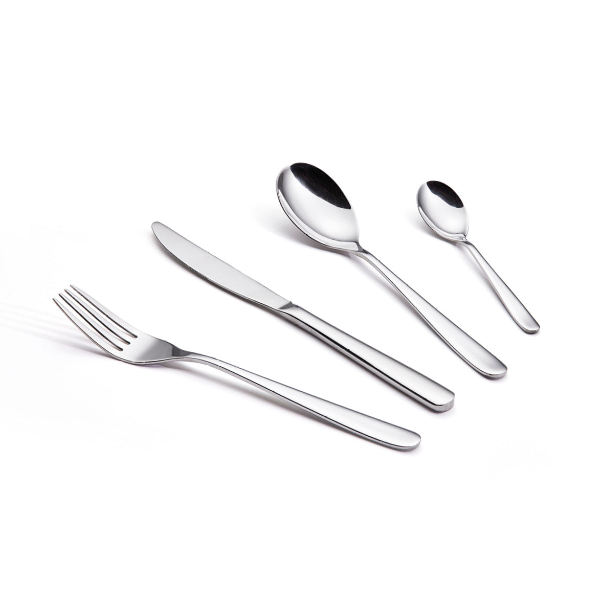 Cutlery box 24 pcs for 6 people in shiny stainless steel - Silver mirror