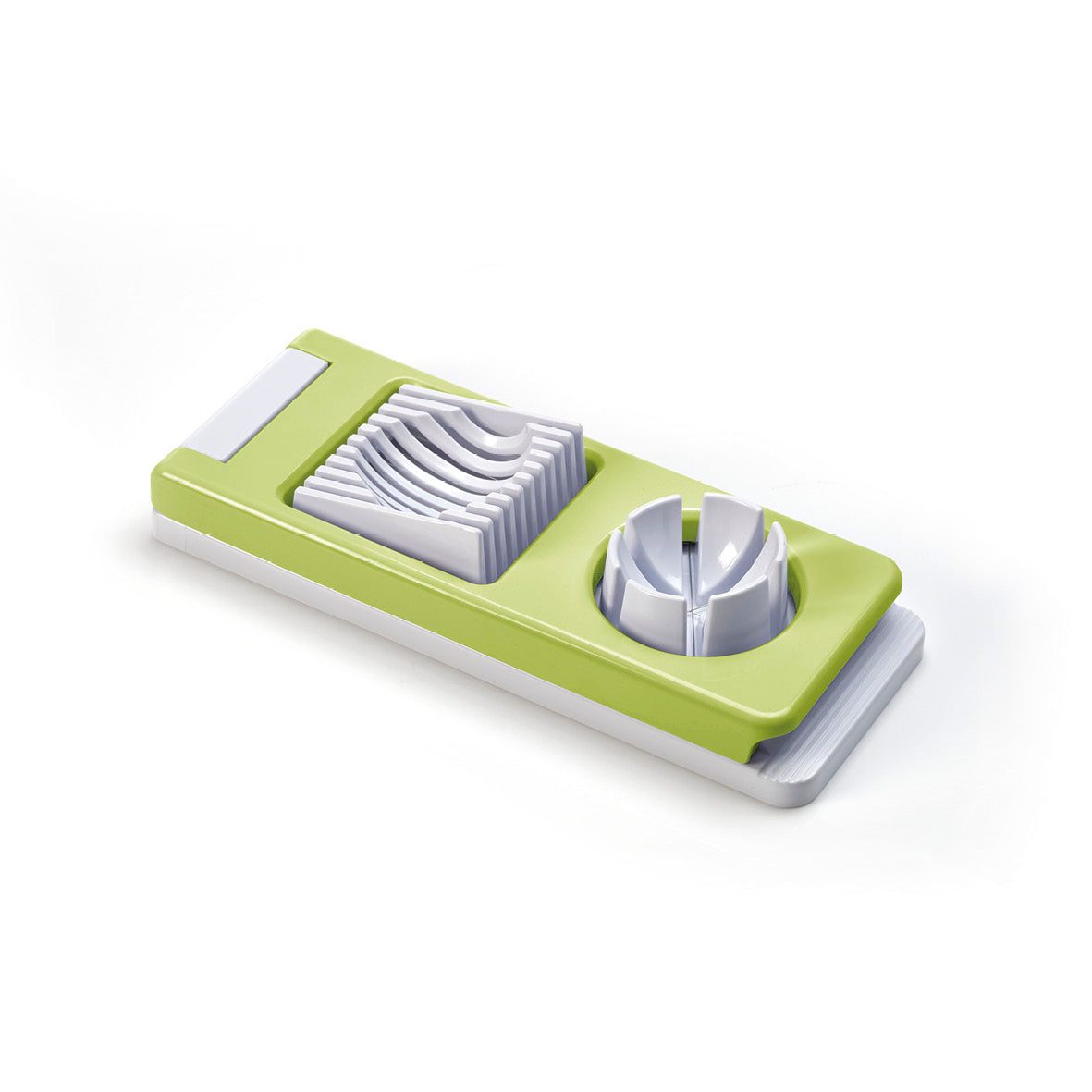 Manual egg slicer – green/grey – 21 cm