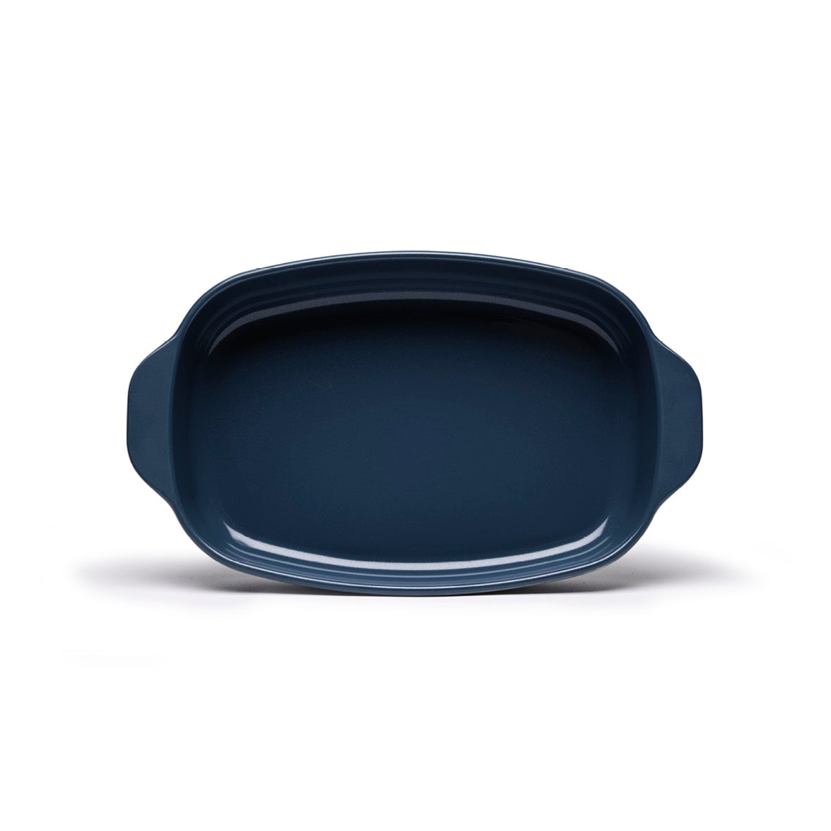 Plat à four en céramique bleu-réactif avec poignée (rond) – soñho