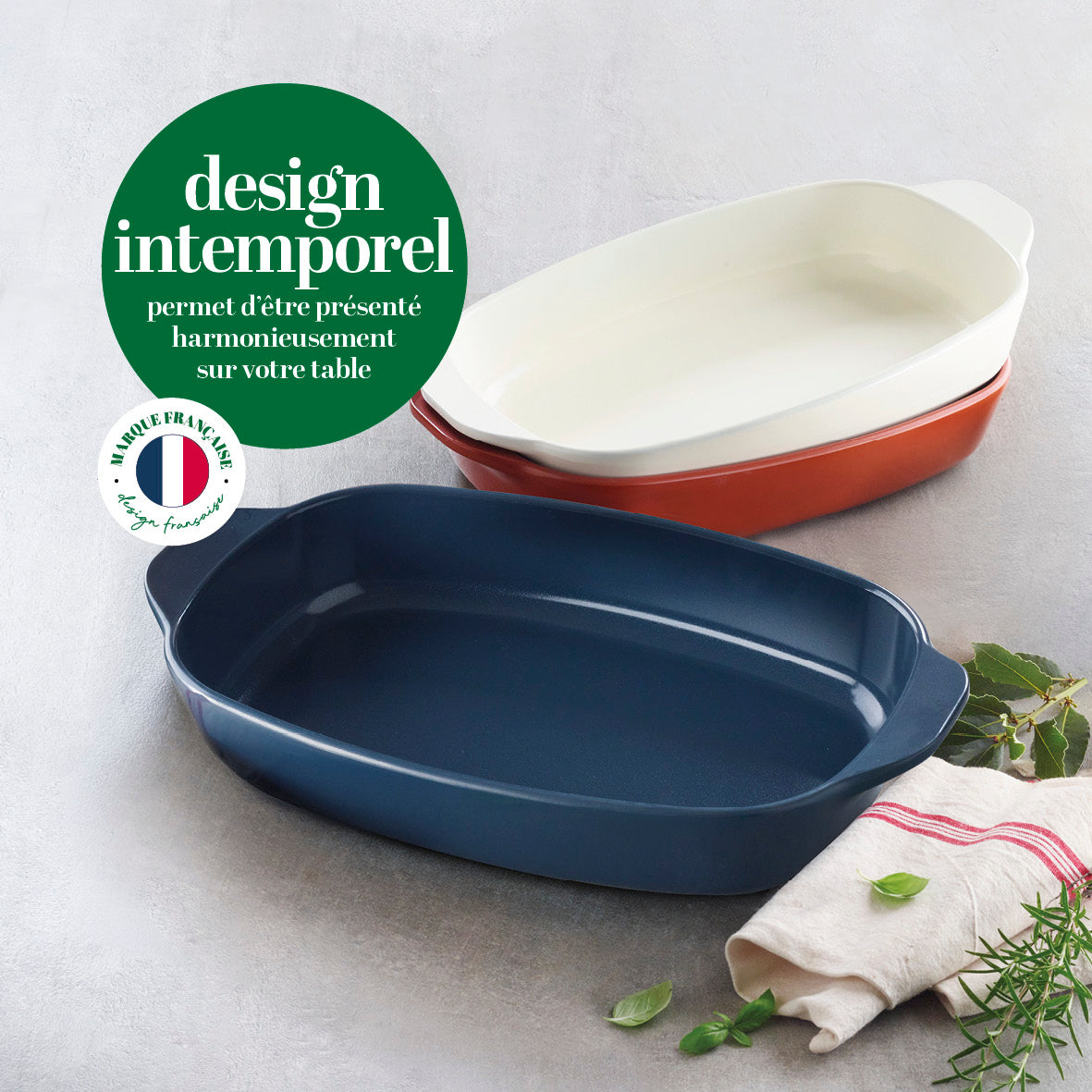 Ceramica alumnia - Unbreakable oven dish - shock and chip resistant - black - 4L