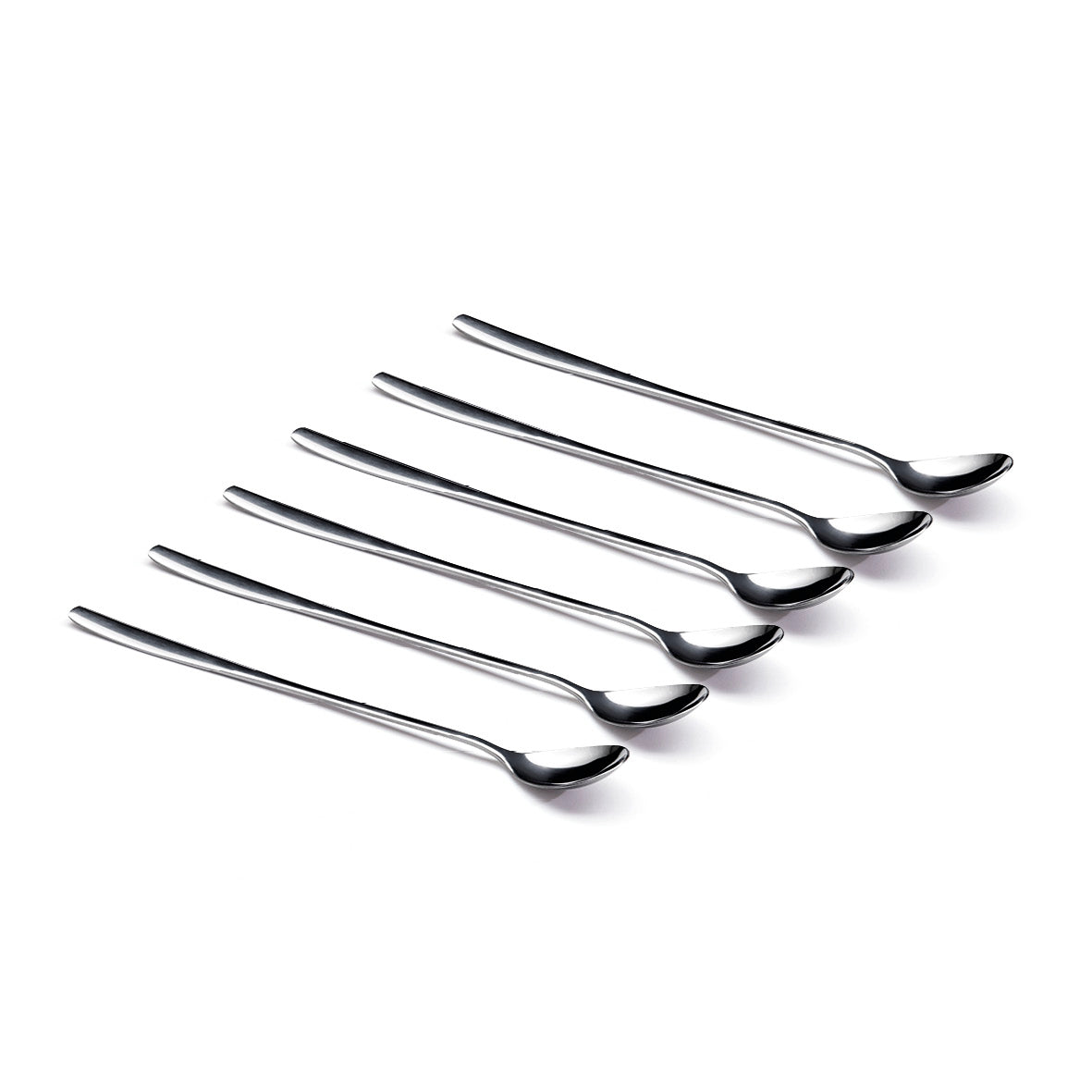 Set of 6 long drink spoons - Silver