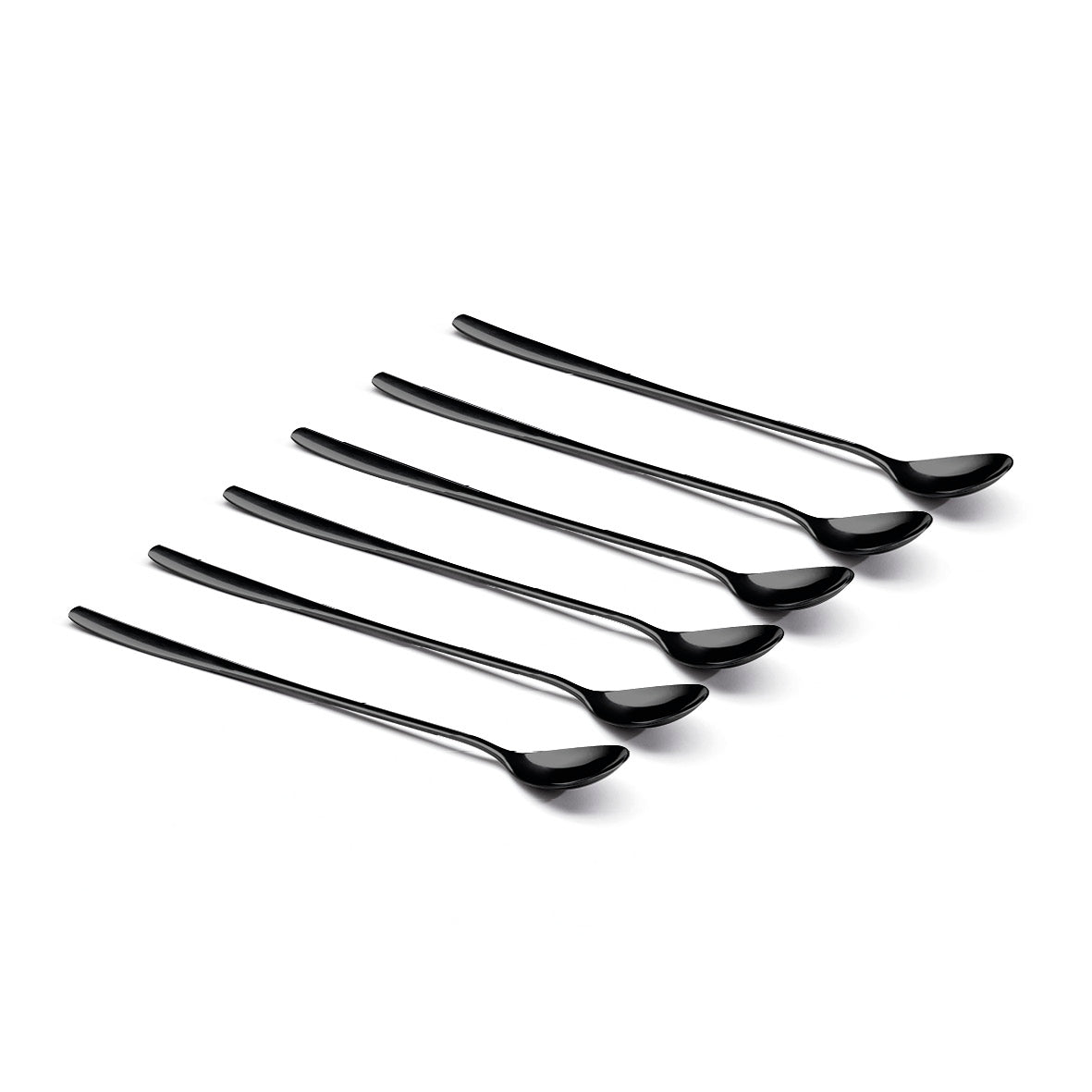 Set of 6 long drink spoons - Black