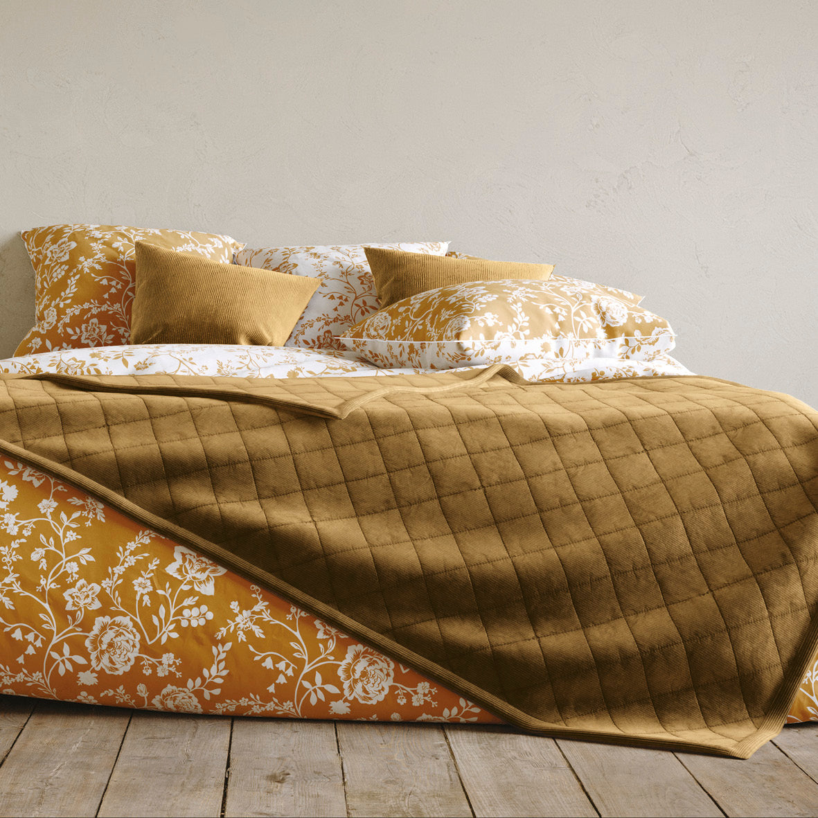 Bedspread corduroy - Mustard