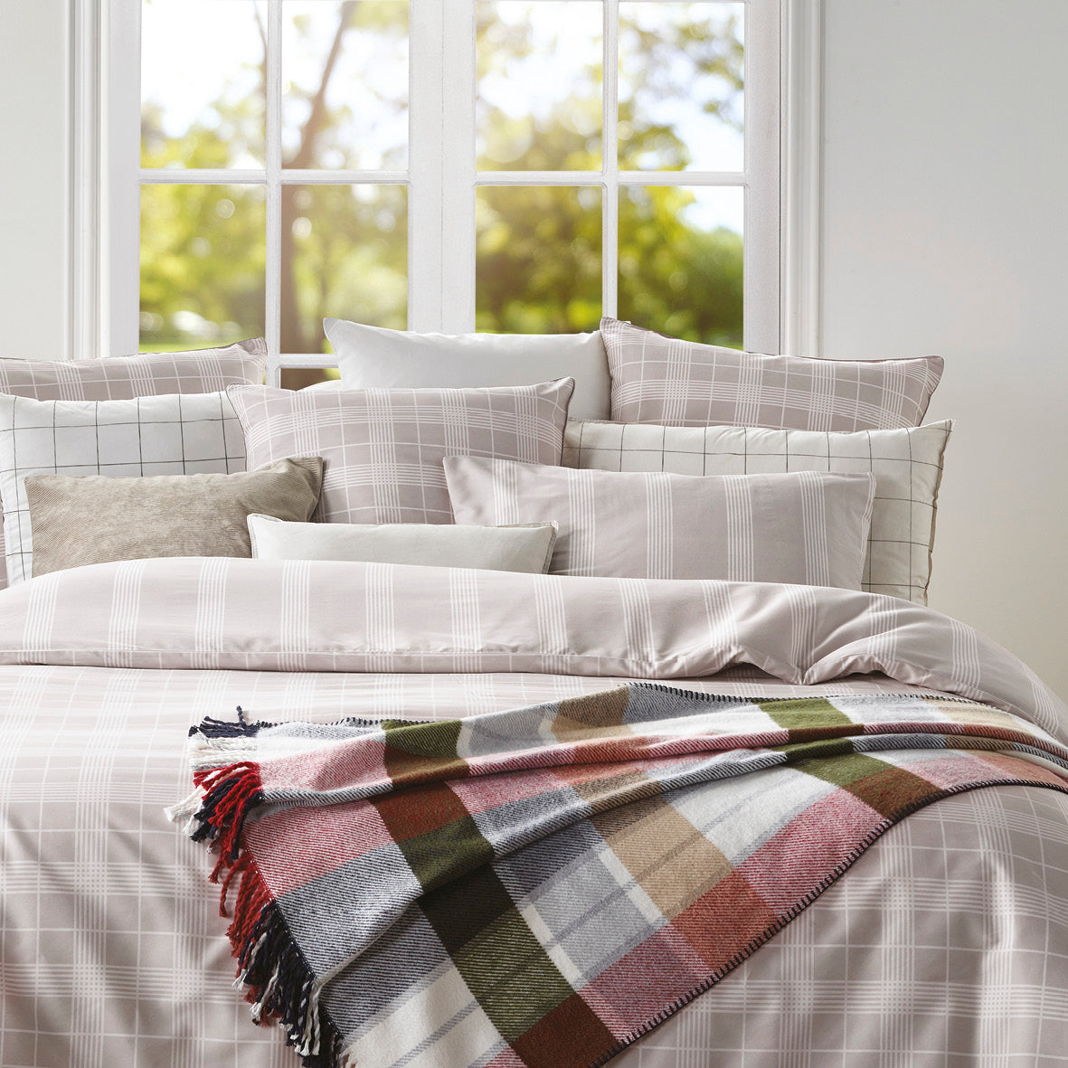 Fitted sheet percale cotton - Uni Taupe