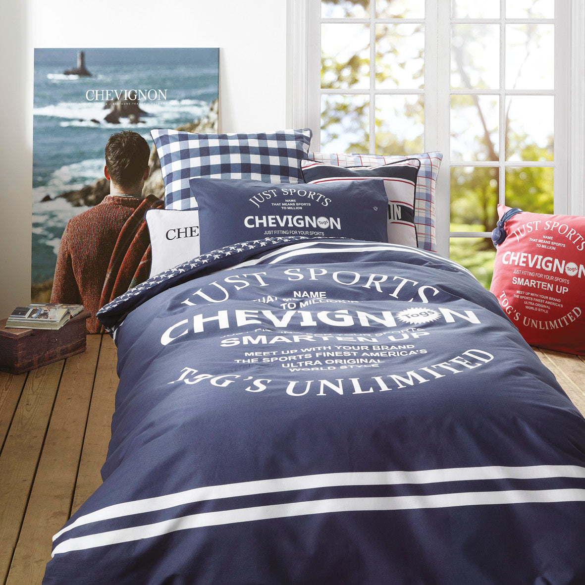 Duvet cover + pillowcase cotton - Just Sports / Ducks Blue