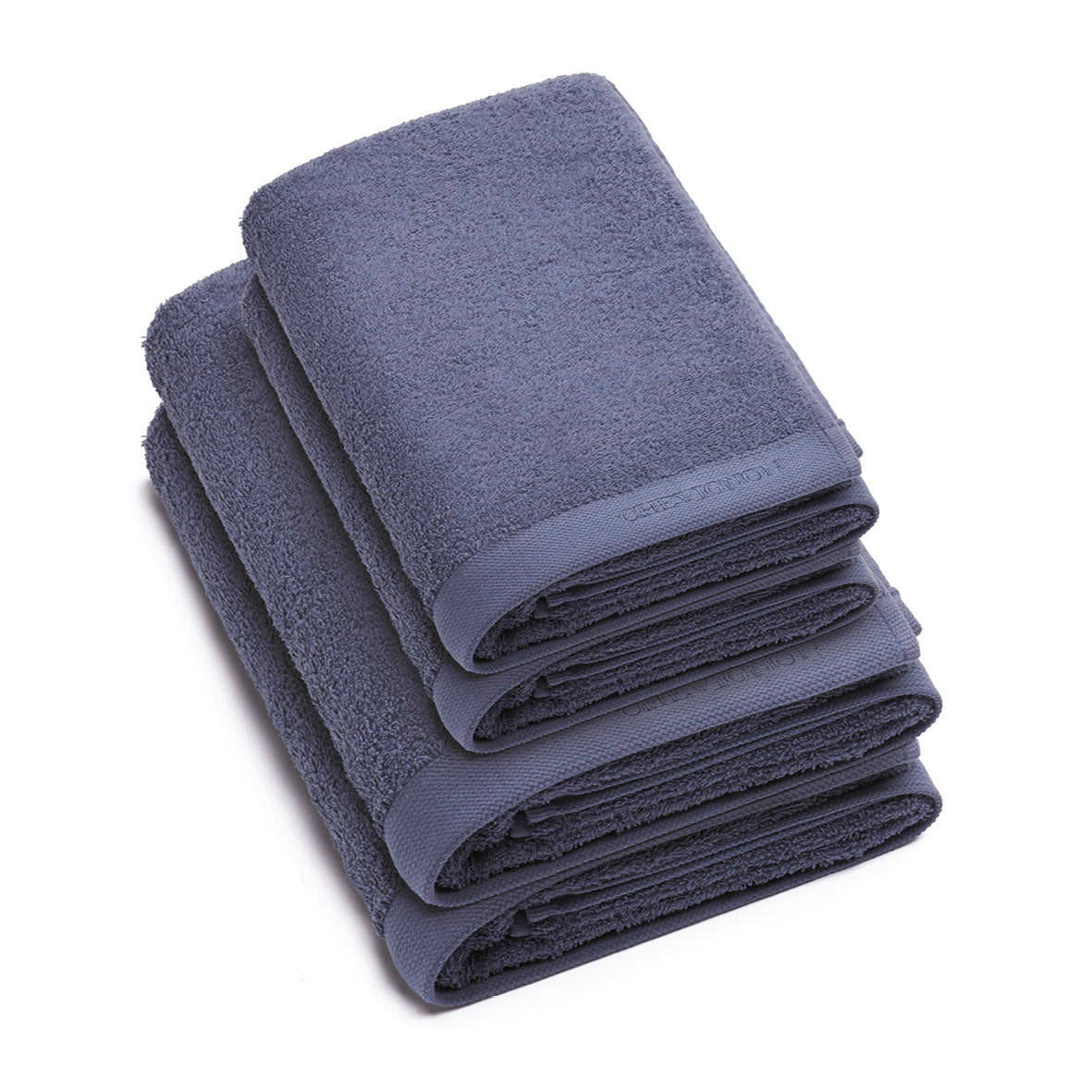 Set of 2 hand towels + 2 bath towels - Blue grey