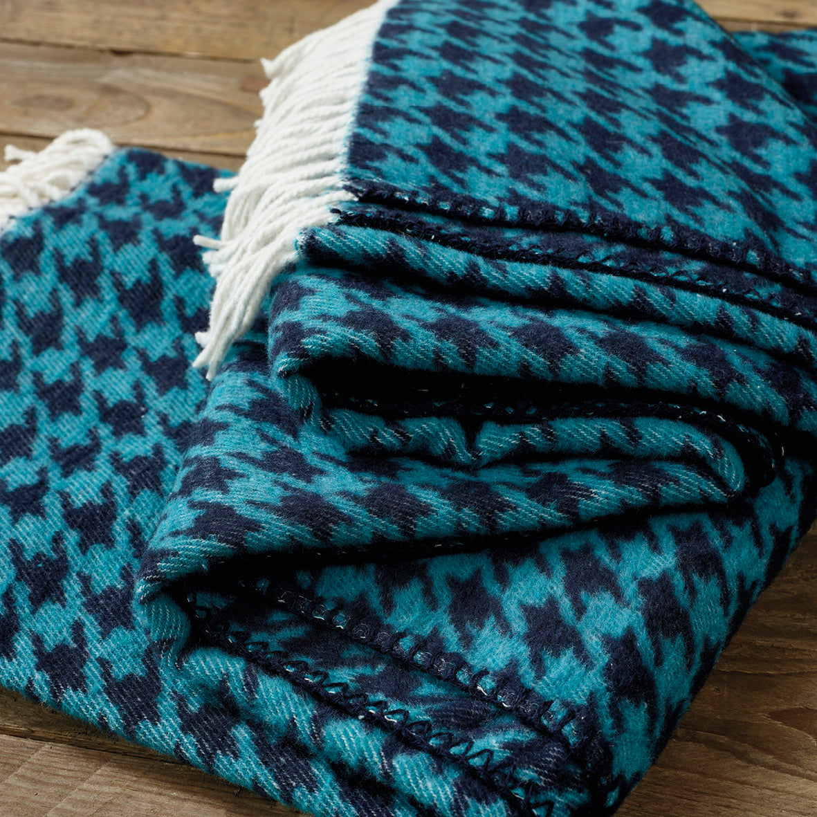 Woven plaid - Houndstooth Blue