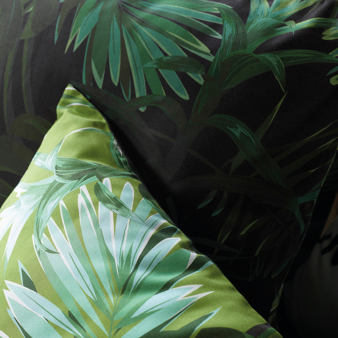 Duvet cover + pillowcase(s) cotton satin - Jungle Green