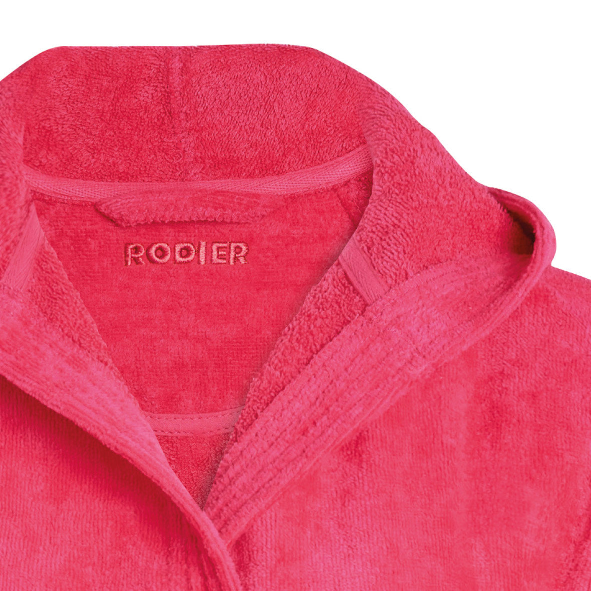 Bathrobe with hood in 100% cotton - Fuchsia
