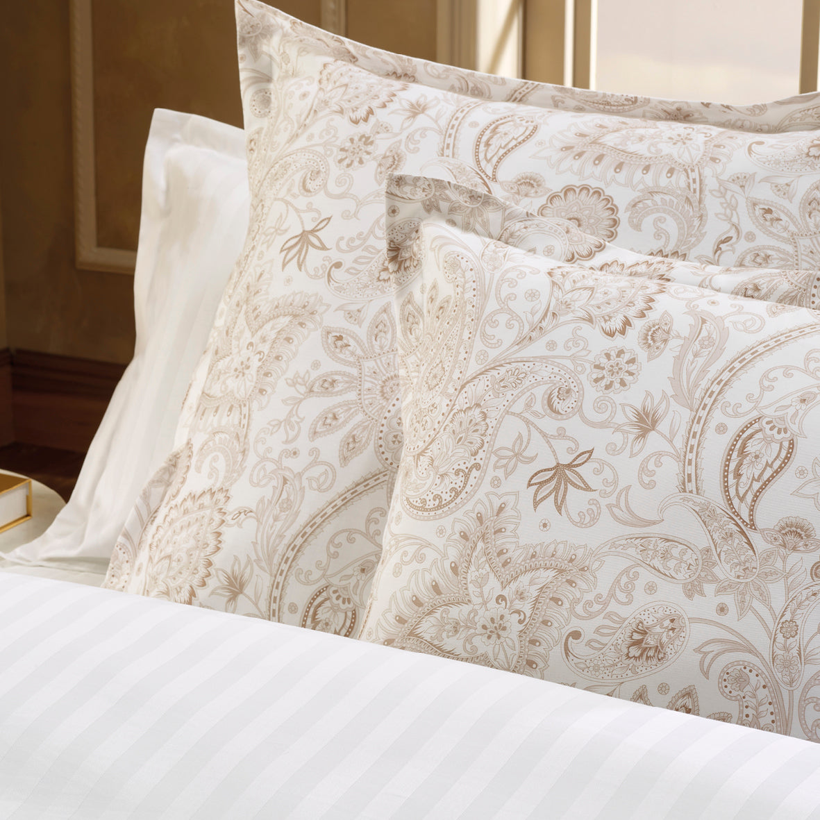 Duvet cover + pillowcase(s) cotton satin - Paisley Taupe