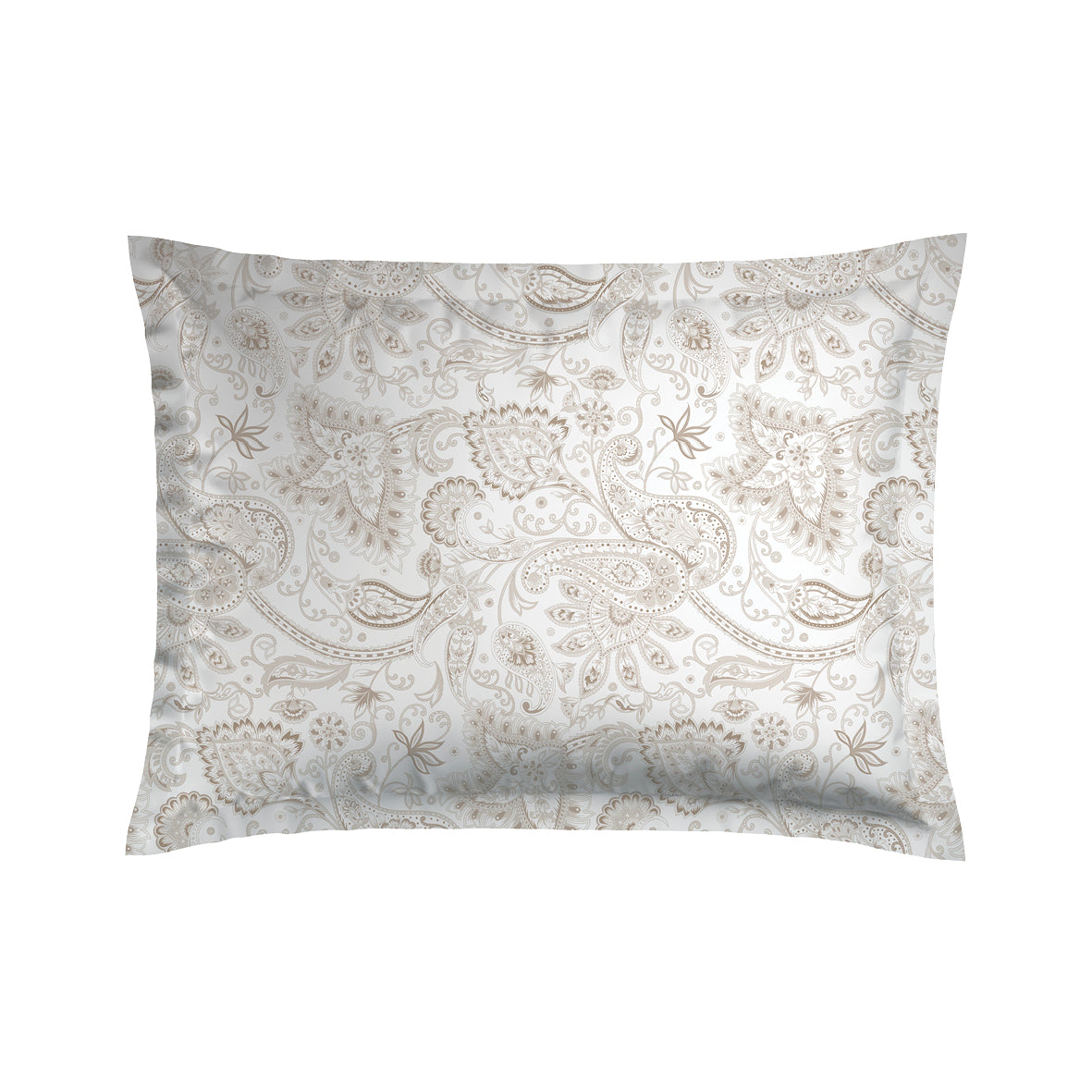 Set of 2 cotton satin pillowcases - Paisley Taupe 2 x (50 x 70 cm)