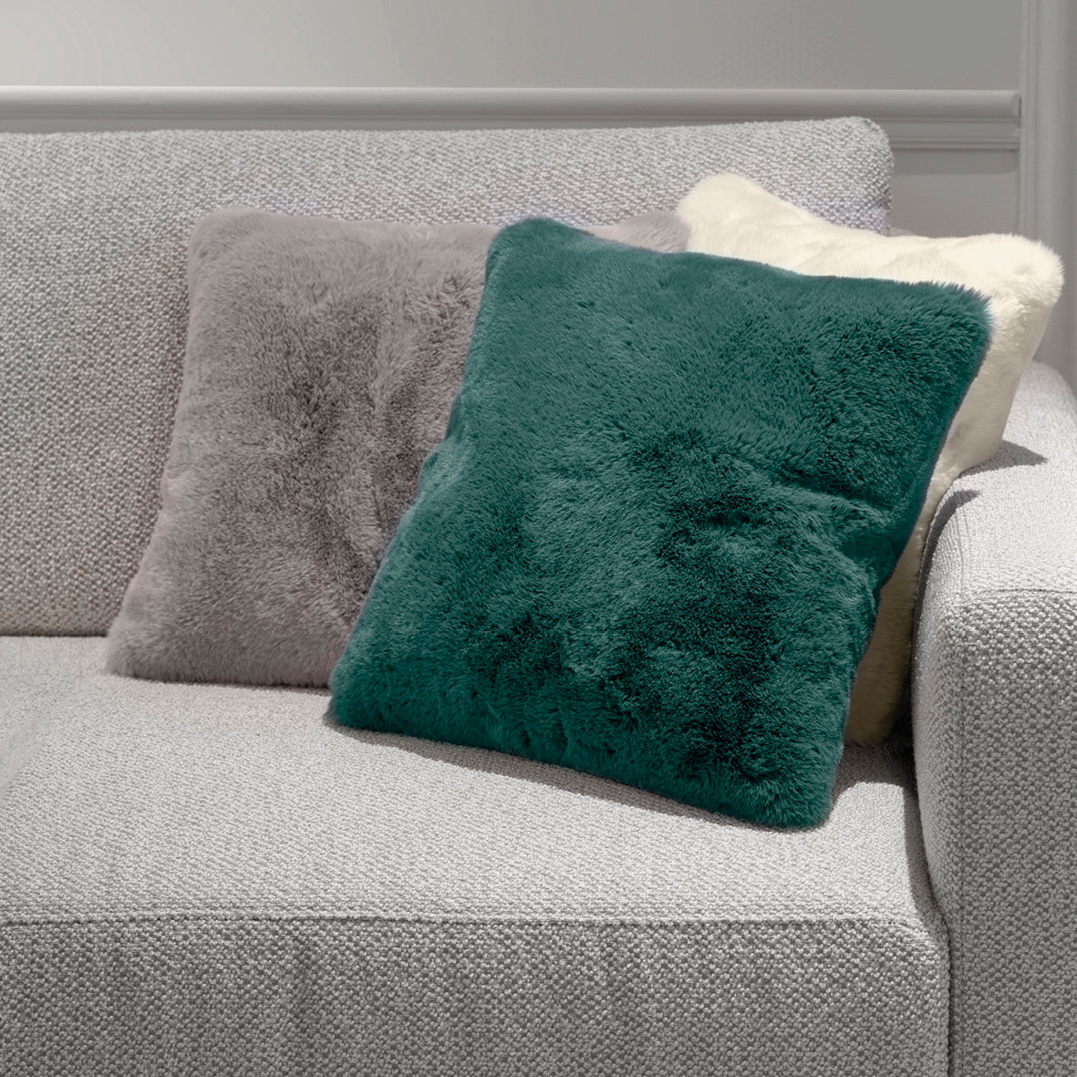 Cushion cover fake fur Green - 40 x 40 cm