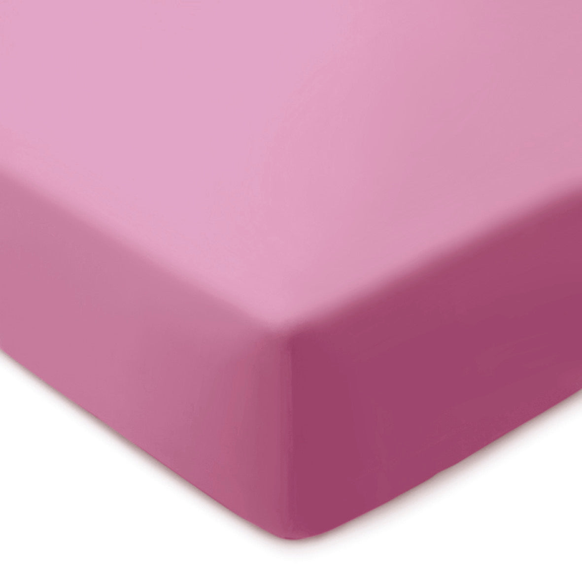 Fitted sheet cotton satin - Uni Pink