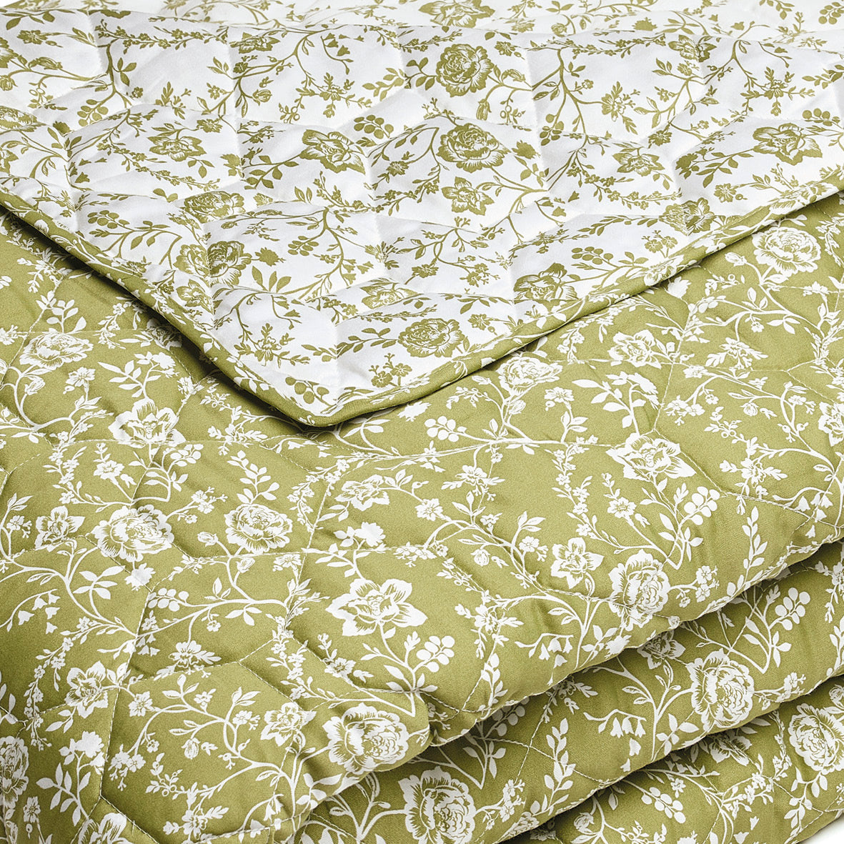 Bedspread Fleurs Green - 180 x 220cm