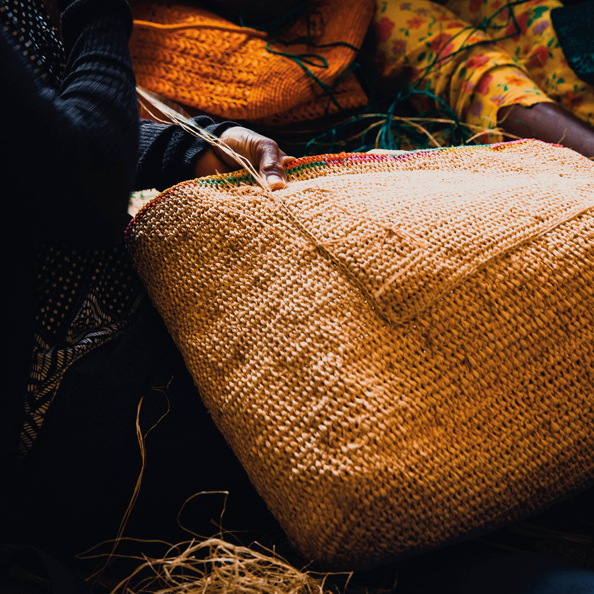 Handbag in raffia Hony Natural