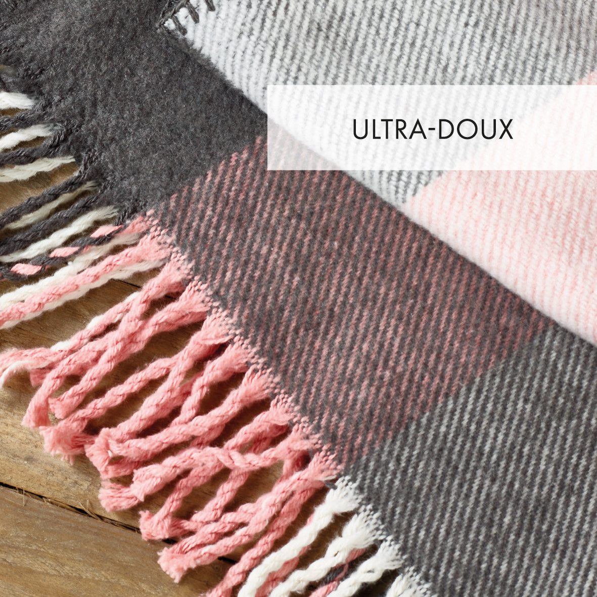 Woven plaid Tartan Pink / Grey