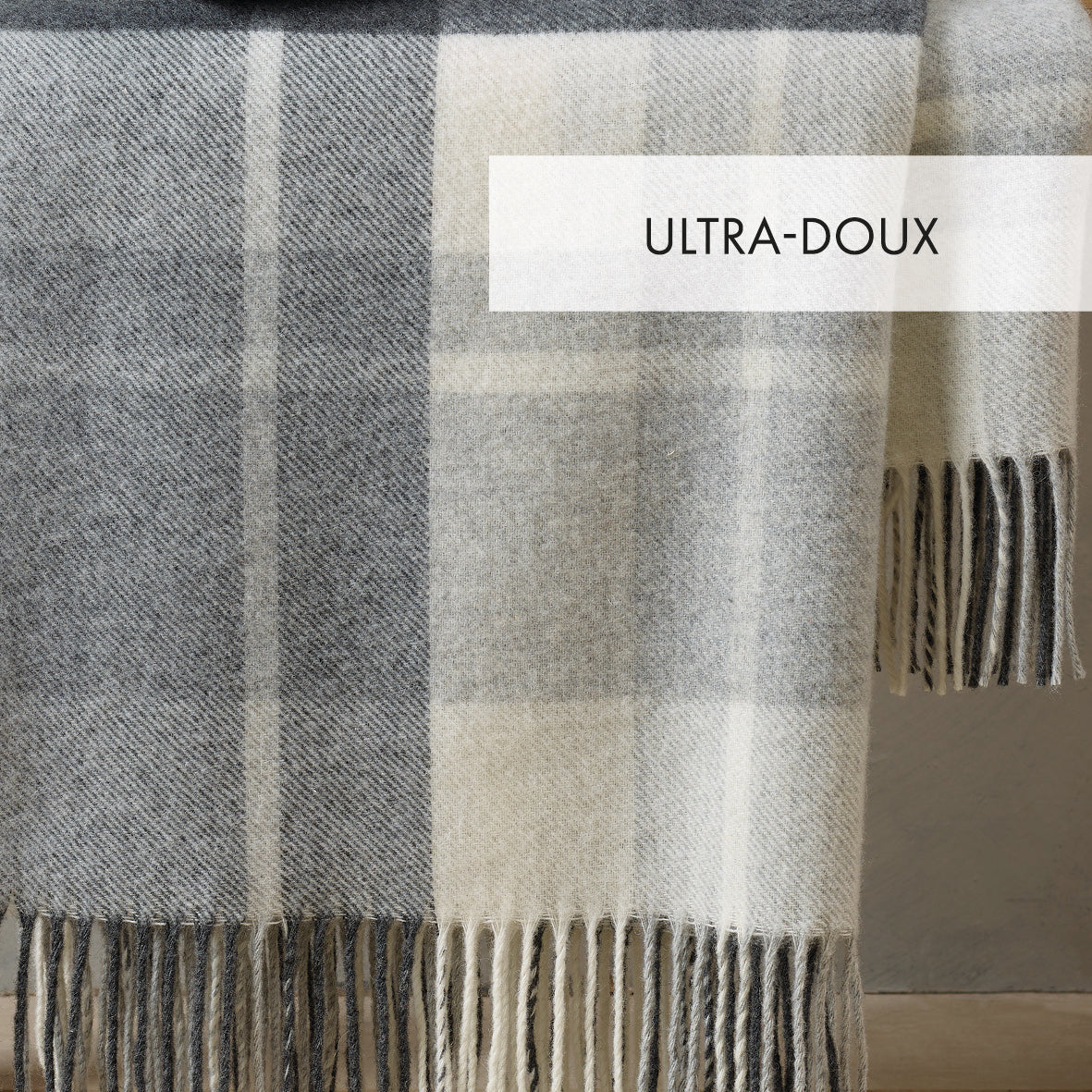Woven plaid Tartan Grey / White