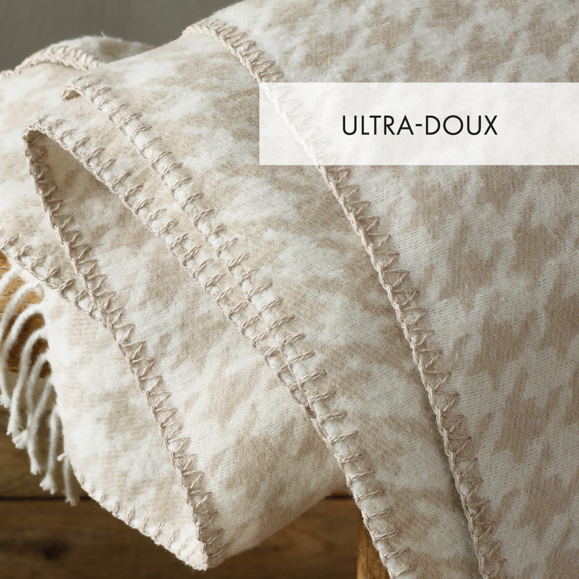 Woven plaid Pied de Poule Taupe