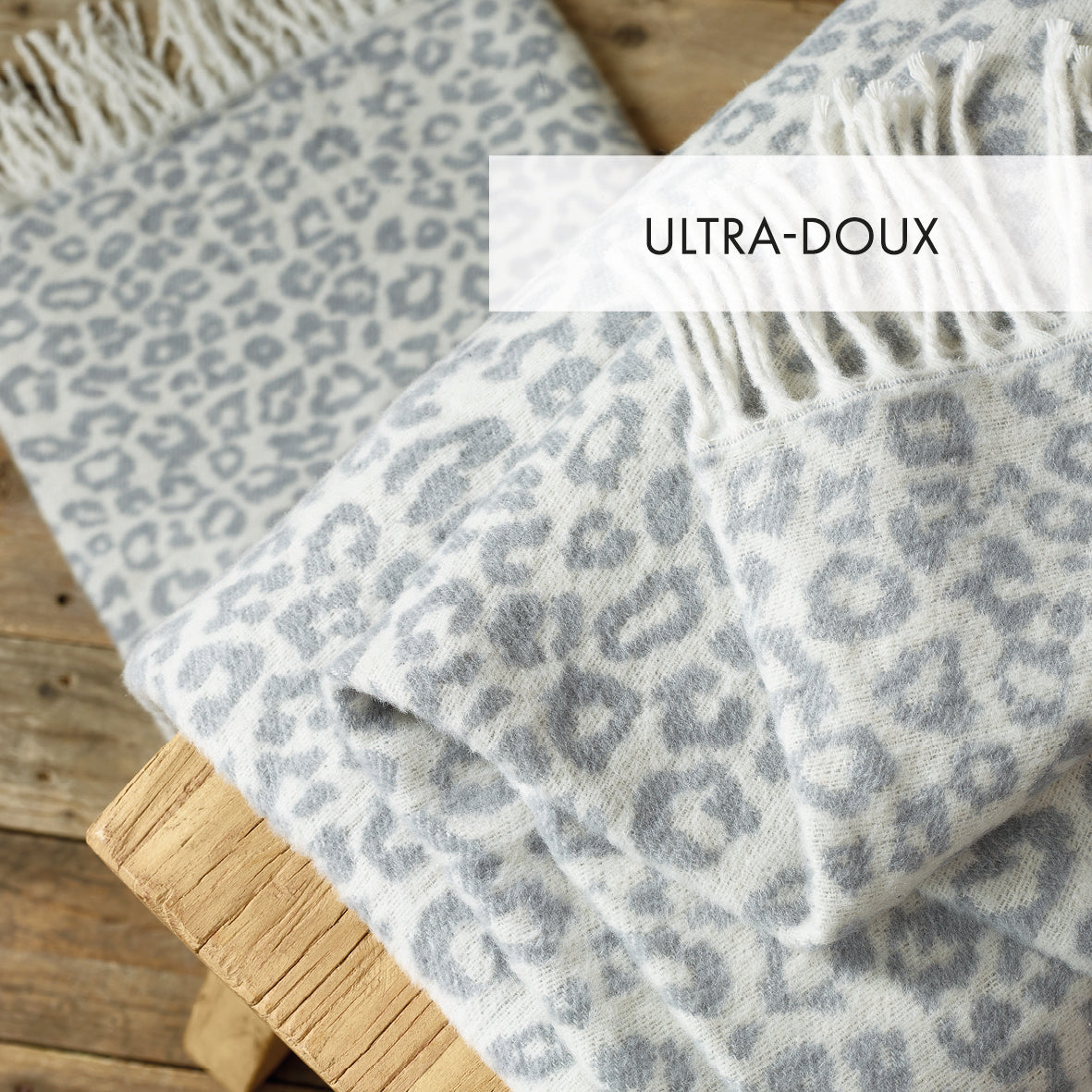 Woven plaid Leopard Light grey