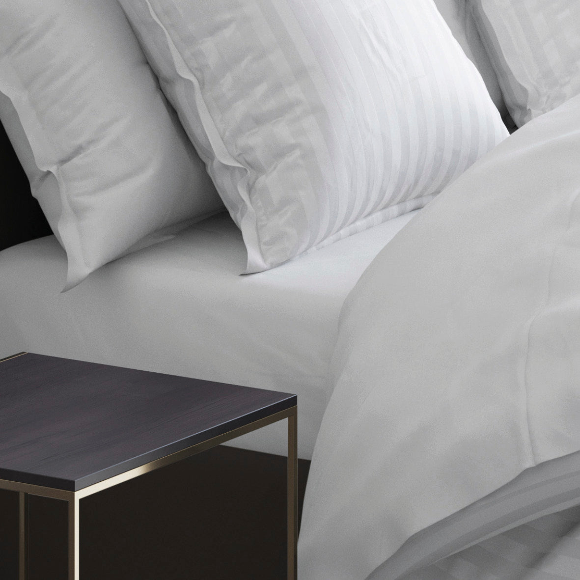 Fitted sheet cotton satin Uni White