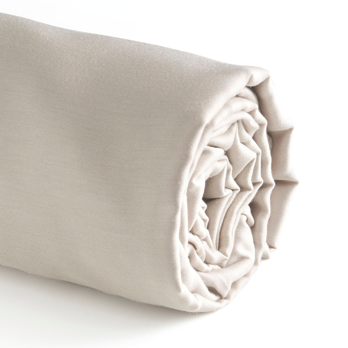 Fitted sheet cotton satin Uni Beige