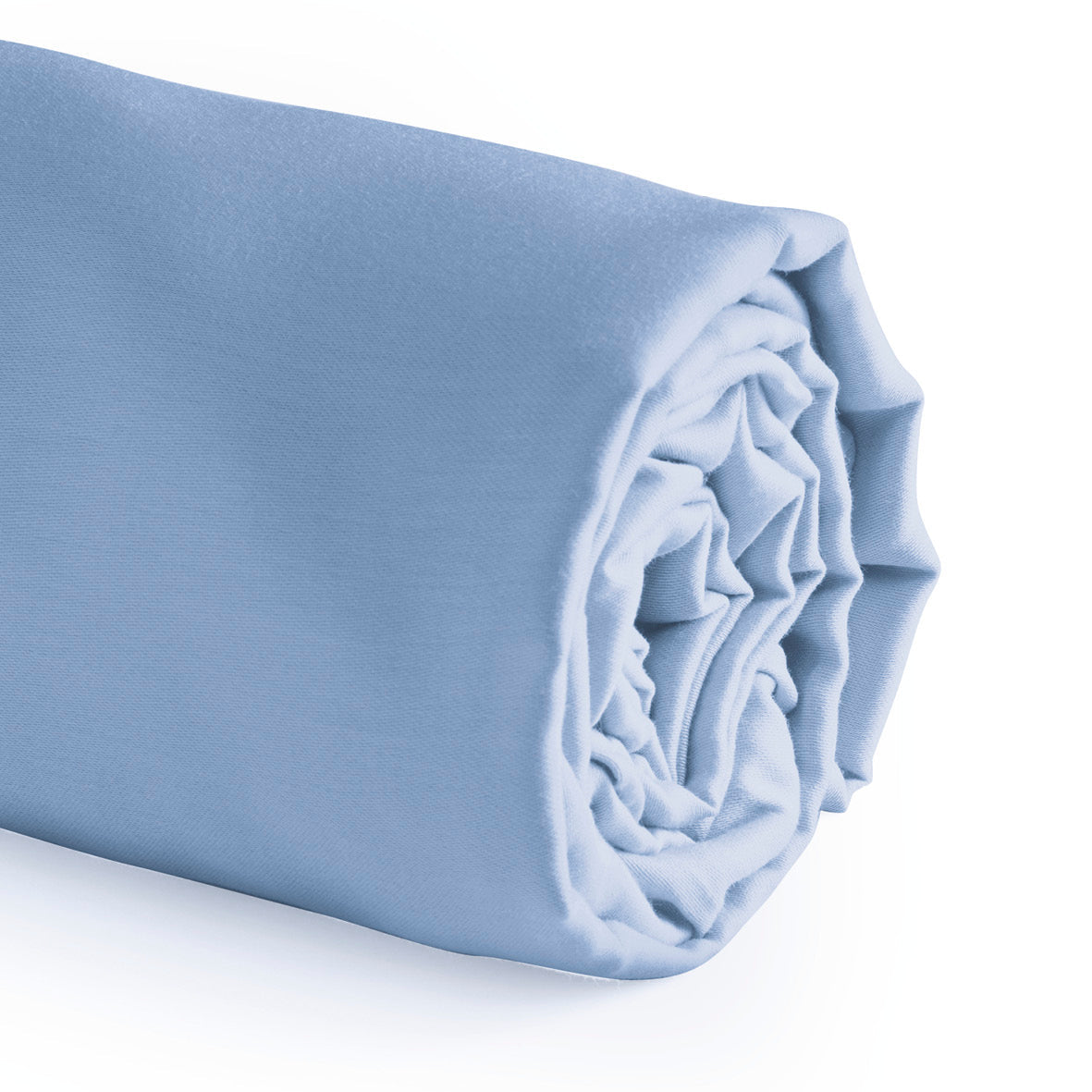 Fitted sheet cotton satin Uni Light blue