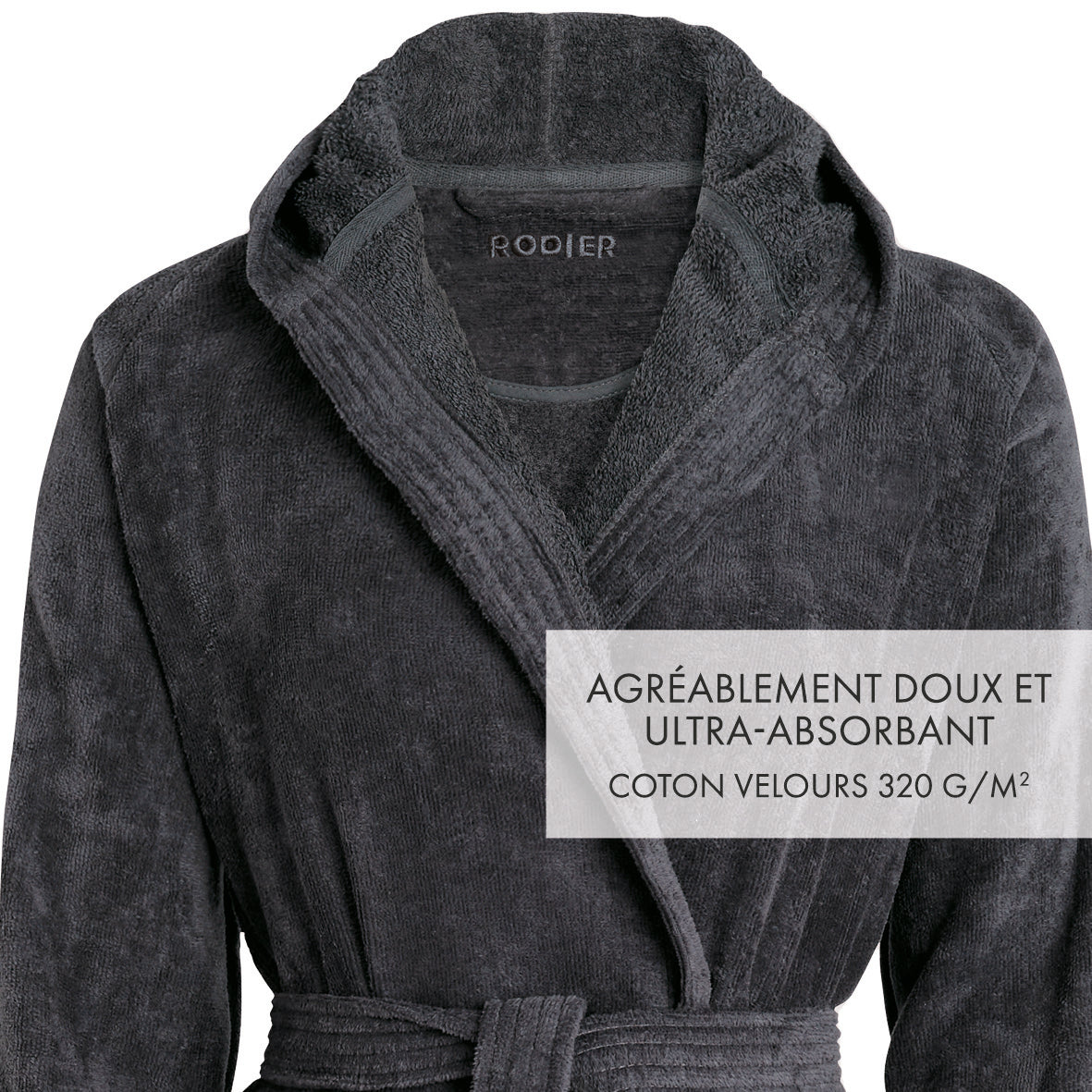 Hooded bathrobe - Dark grey