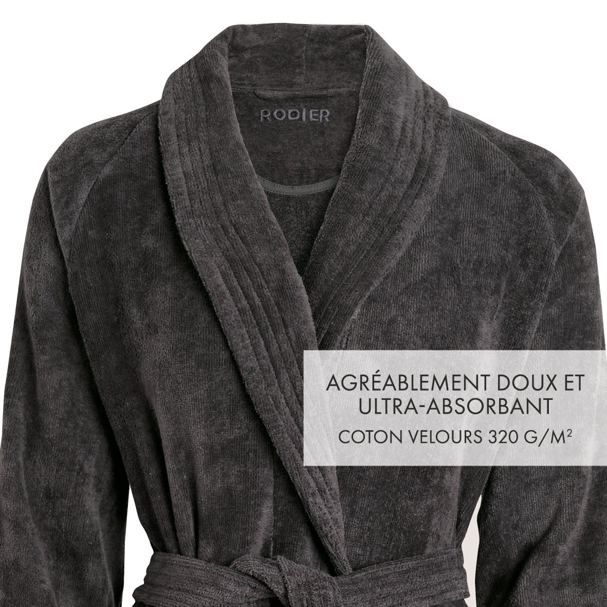Bathrobe with shawl collar - Dark grey