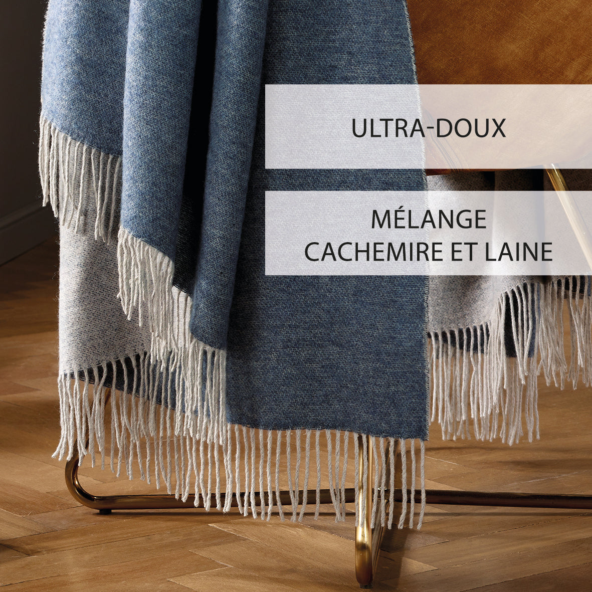 Woven plaid - Dark blue / Light grey